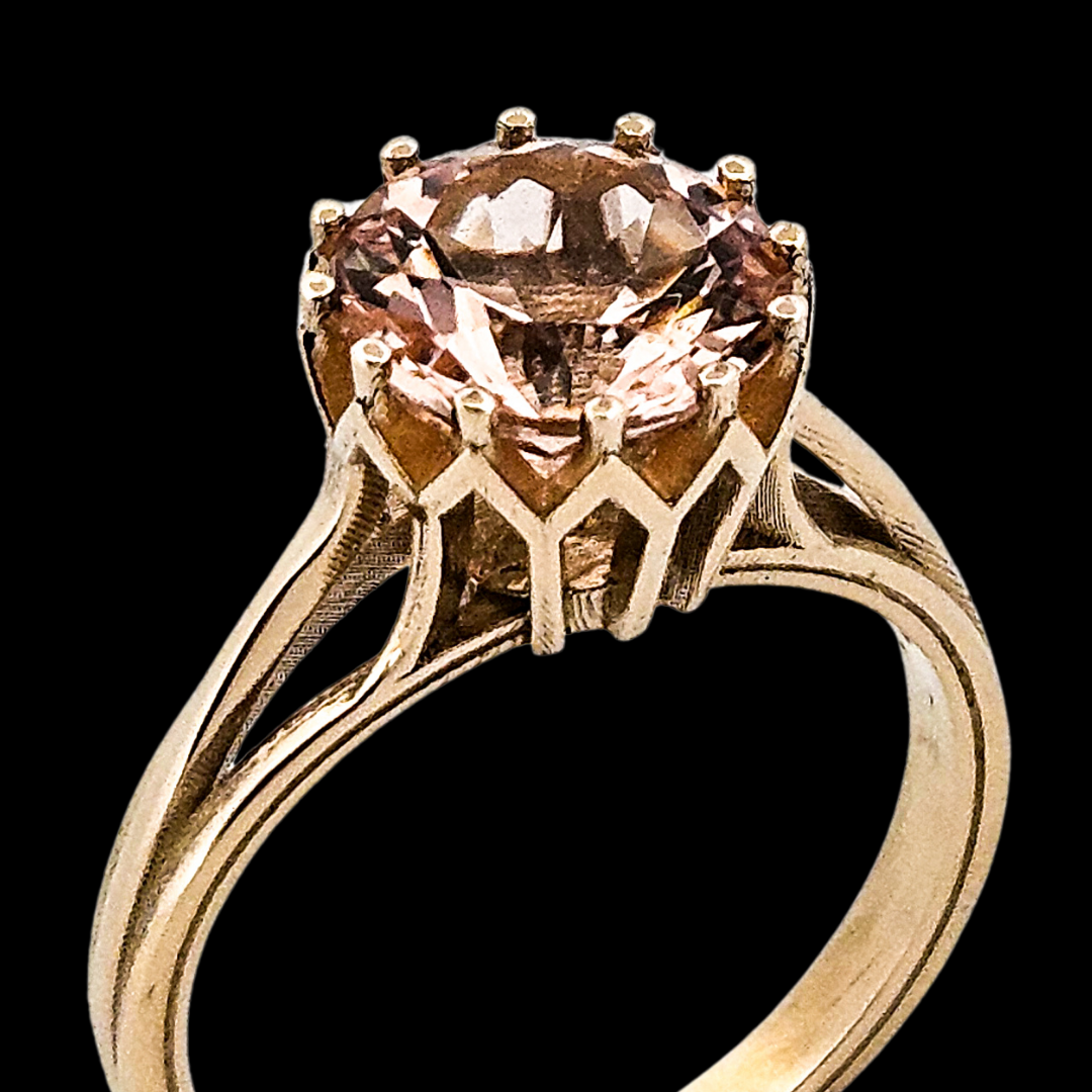 Veneration Ring - Gold and Morganite Engagement Ring - Inchoo Bijoux