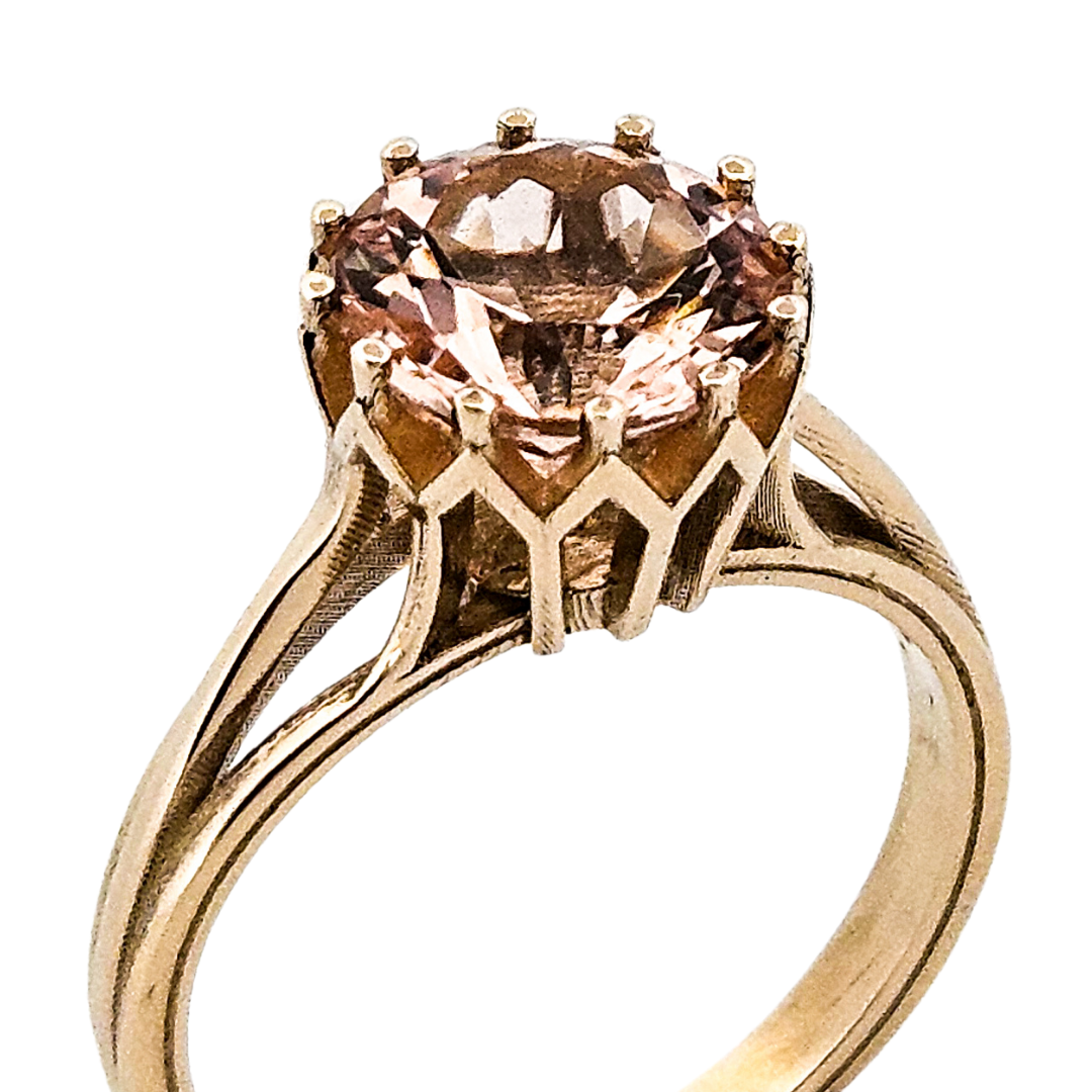 Veneration Ring - Gold and Morganite Engagement Ring - Inchoo Bijoux