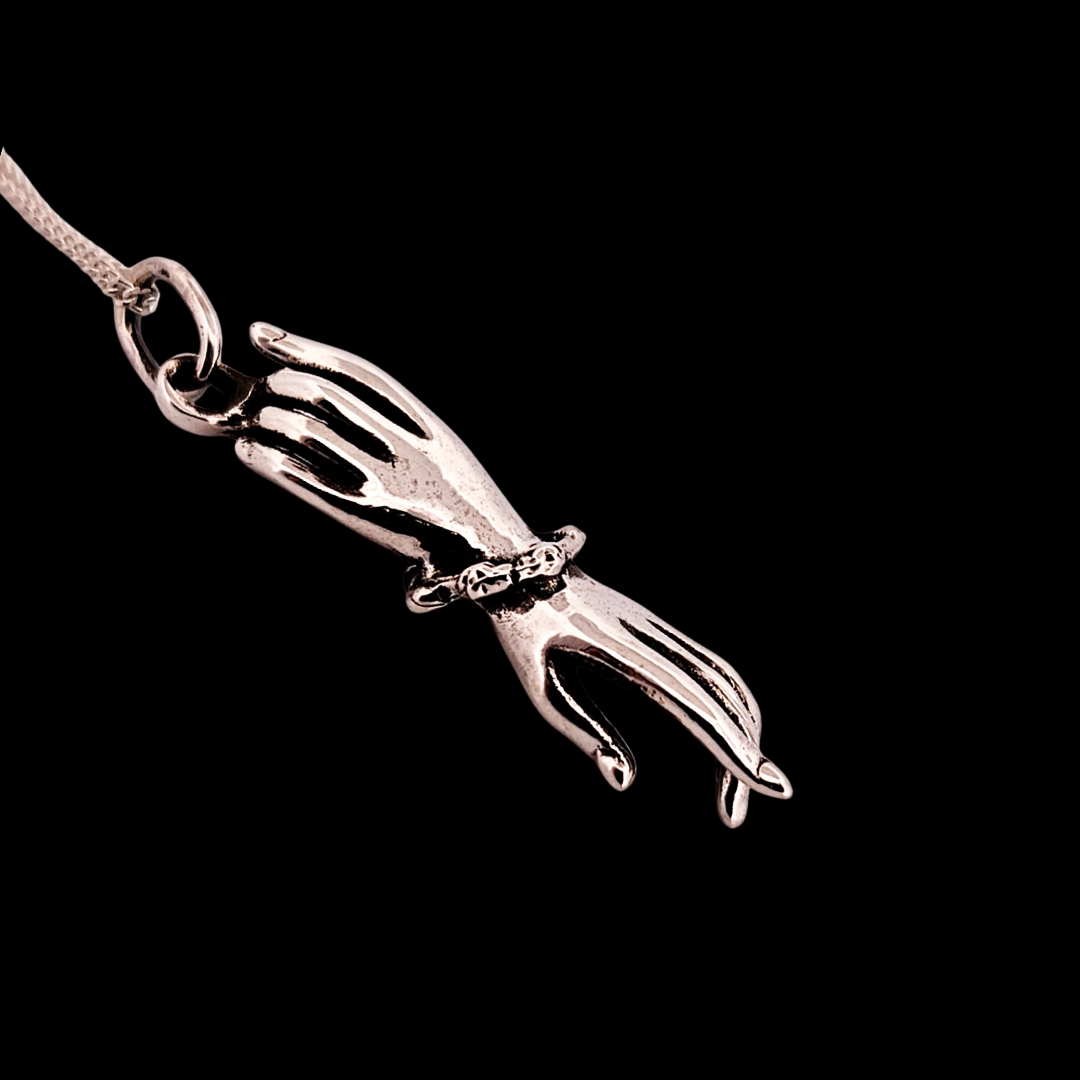 As Above So Below Hand Pendant Sterling Silver