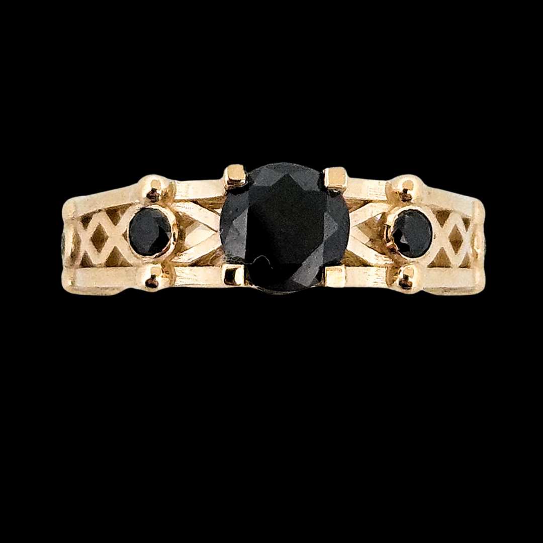 Victoria - Gold and Black Diamond Ring - Inchoo Bijoux