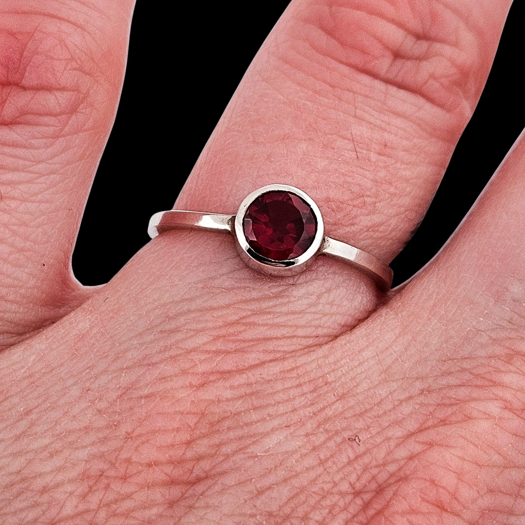 Genuine Garnet Stacking Ring - Inchoo Bijoux