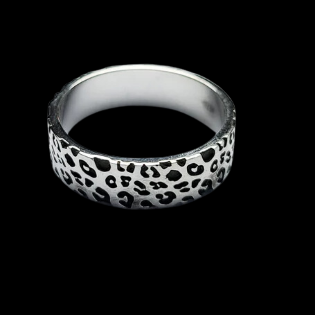 6mm Wide Leopard Print Ring Band - Inchoo Bijoux