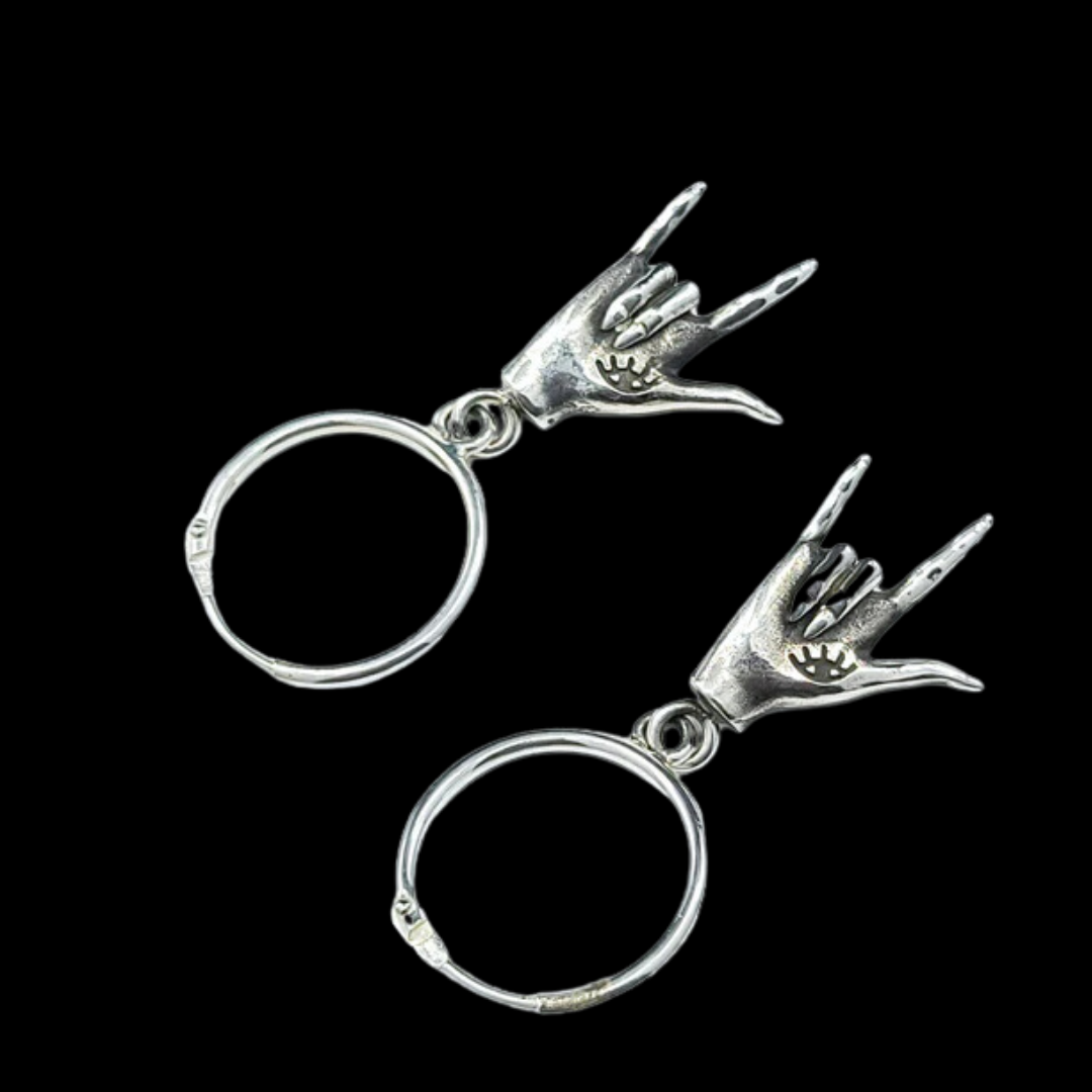 ASL ILY Hoop Earrings, I Love You Hoops