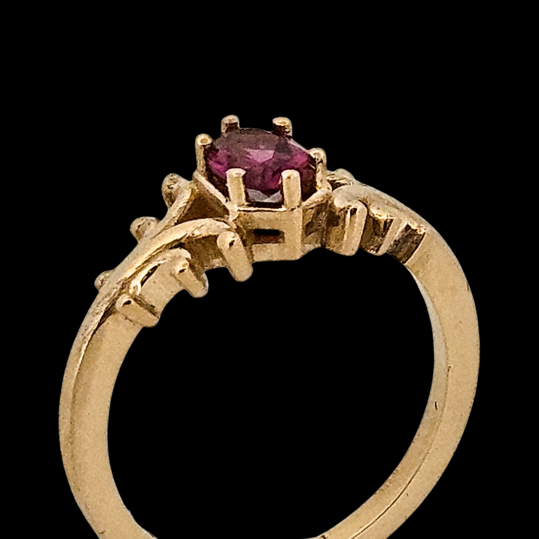 Small Temple Delicate Gothic Ring - Gold and Ruby (Other Gemstone Options Available) - Inchoo Bijoux