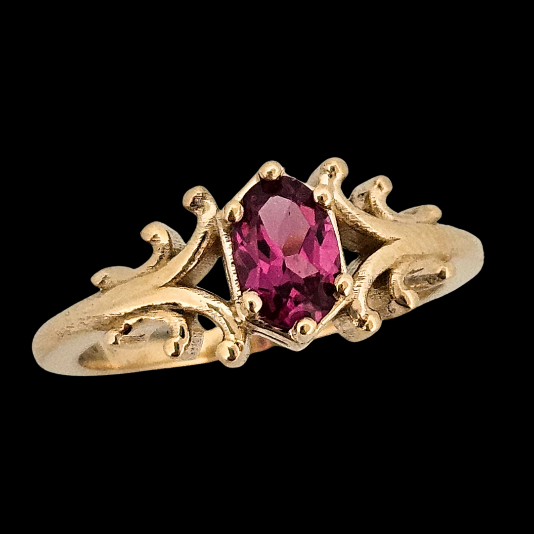 Small Temple Delicate Gothic Ring - Gold and Ruby (Other Gemstone Options Available) - Inchoo Bijoux