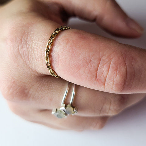 10K Yellow Gold Solid Chain Ring-Ring-Inchoo Bijoux-Inchoo Bijoux