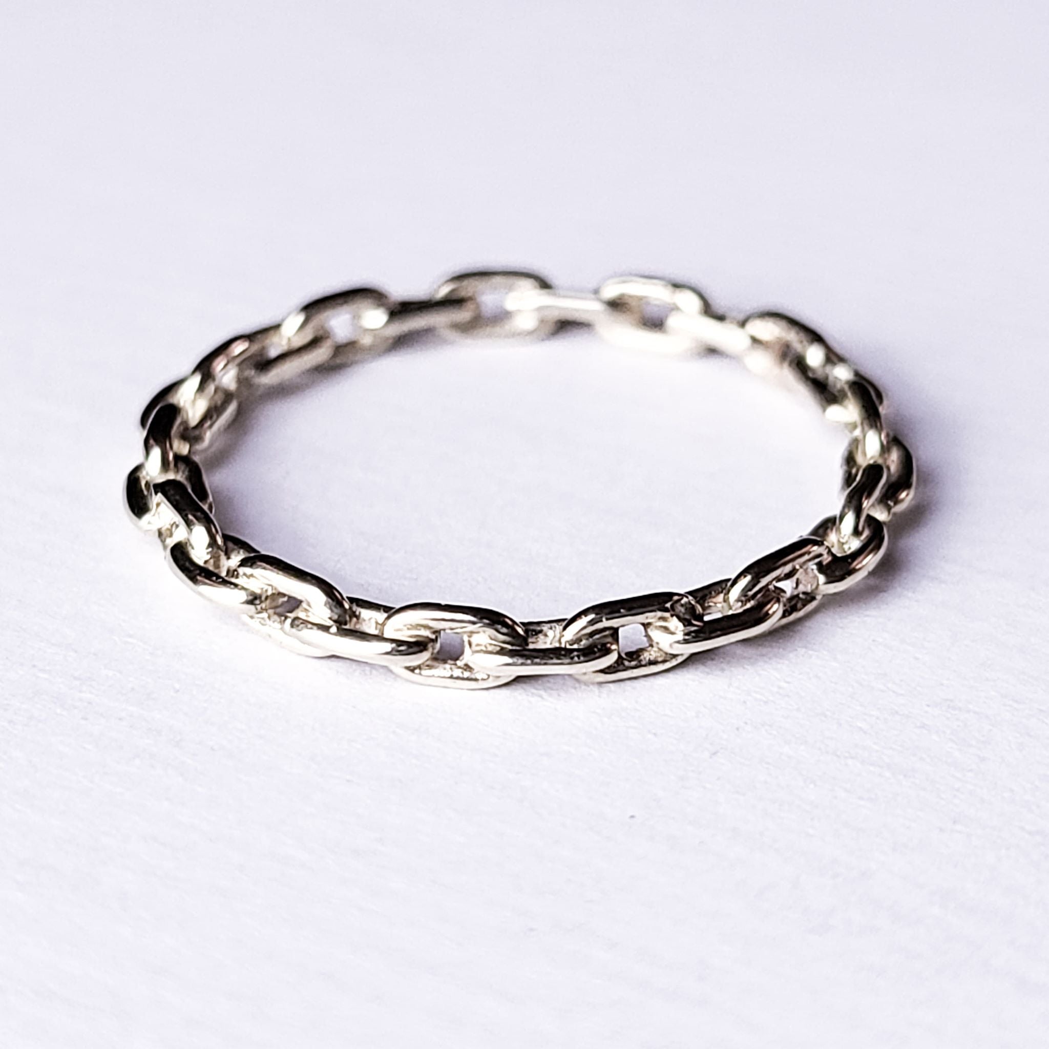 Solid Silver Chain Ring - Inchoo Bijoux