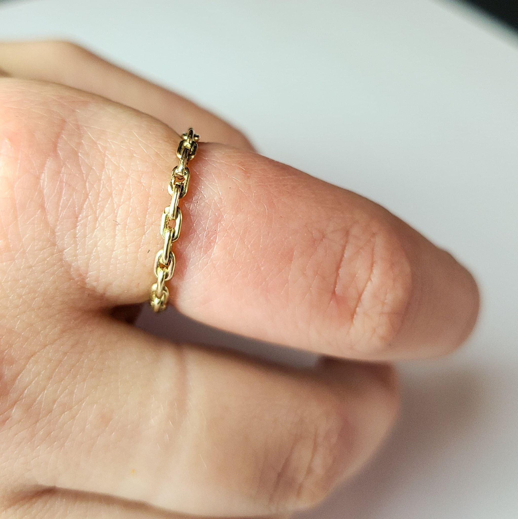 10K Yellow Gold Solid Chain Ring-Ring-Inchoo Bijoux-Inchoo Bijoux