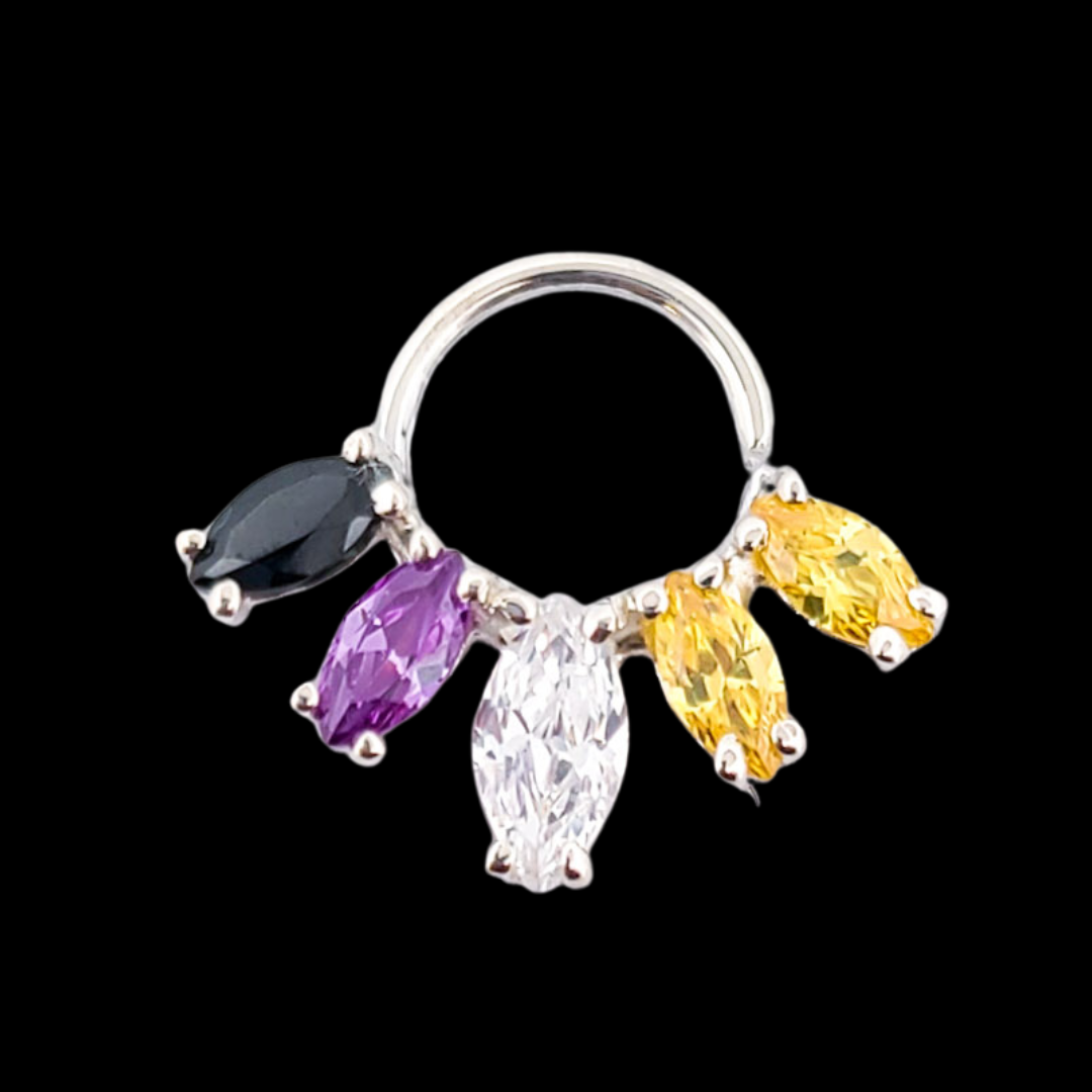 Nonbinary Pride Flag Septum Piercing Marquise