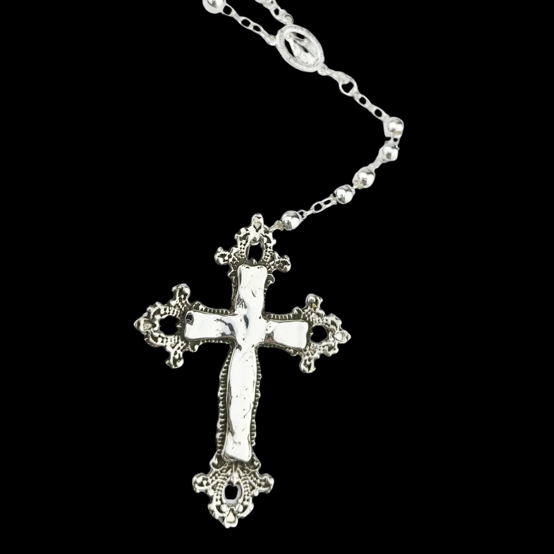 Baroque Cross Massive Rosary Necklace