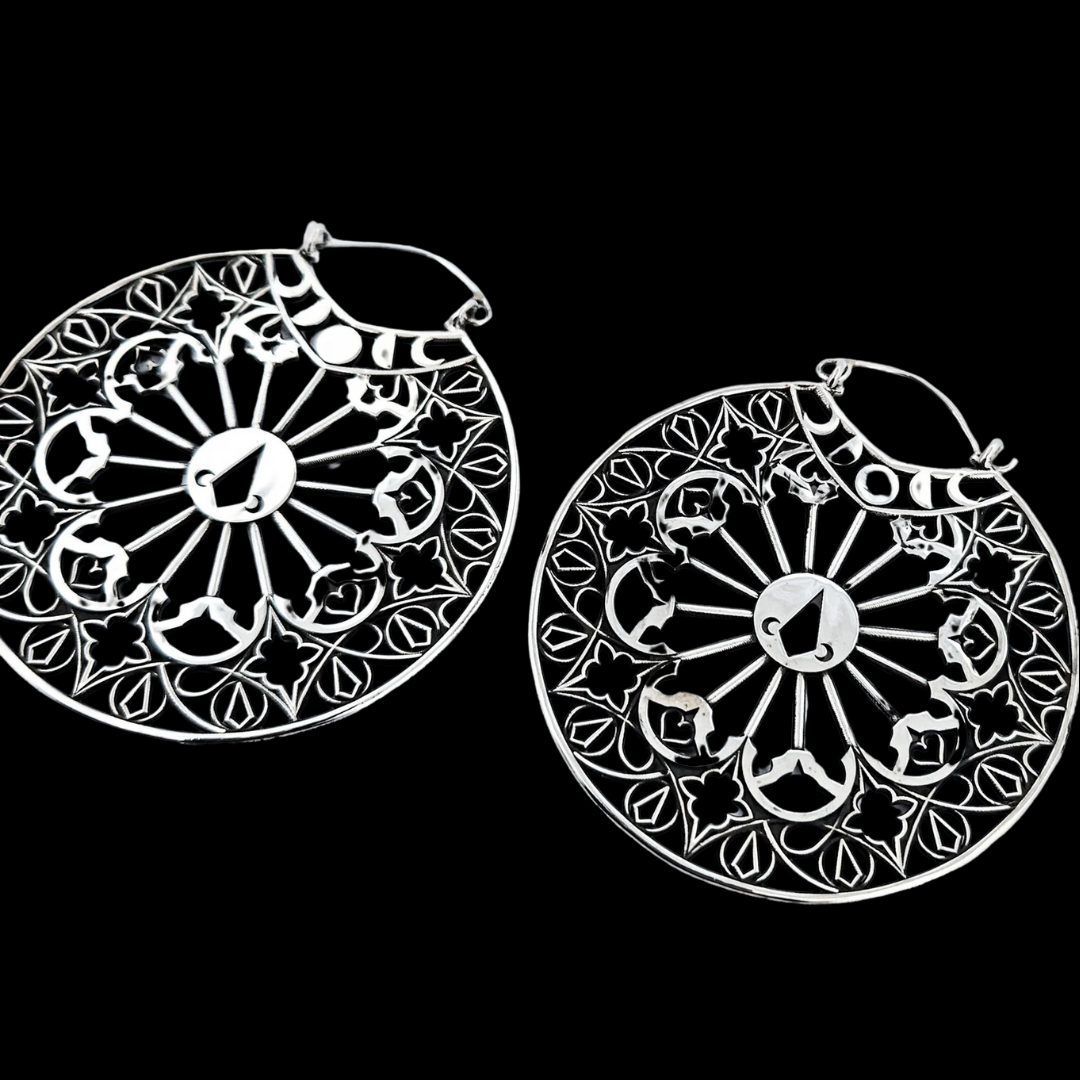 Big Stained Glass Hoop Earrings Statement