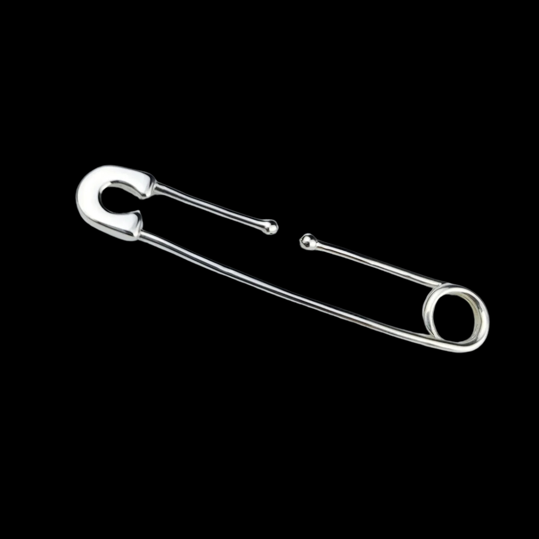 Bold Cheek Piercing Safety Pin