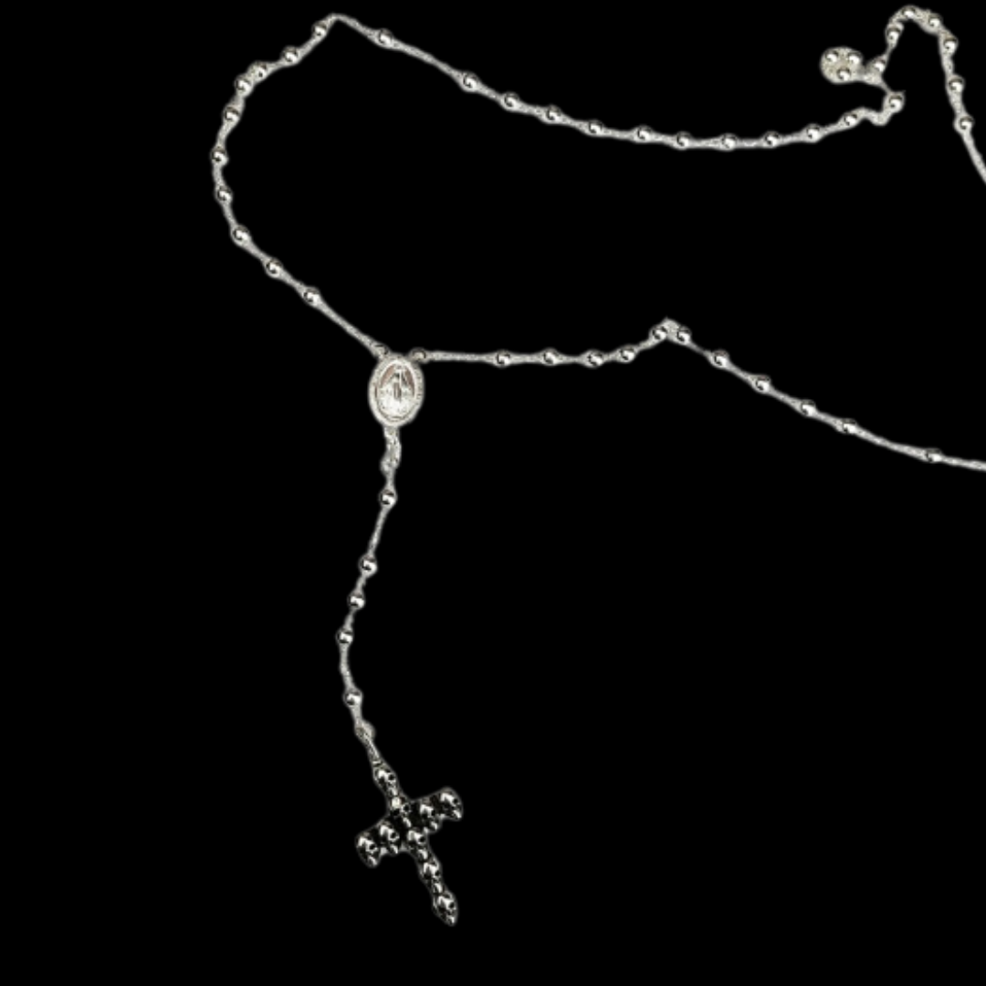 4mm Rosary Prayer Bead Necklace