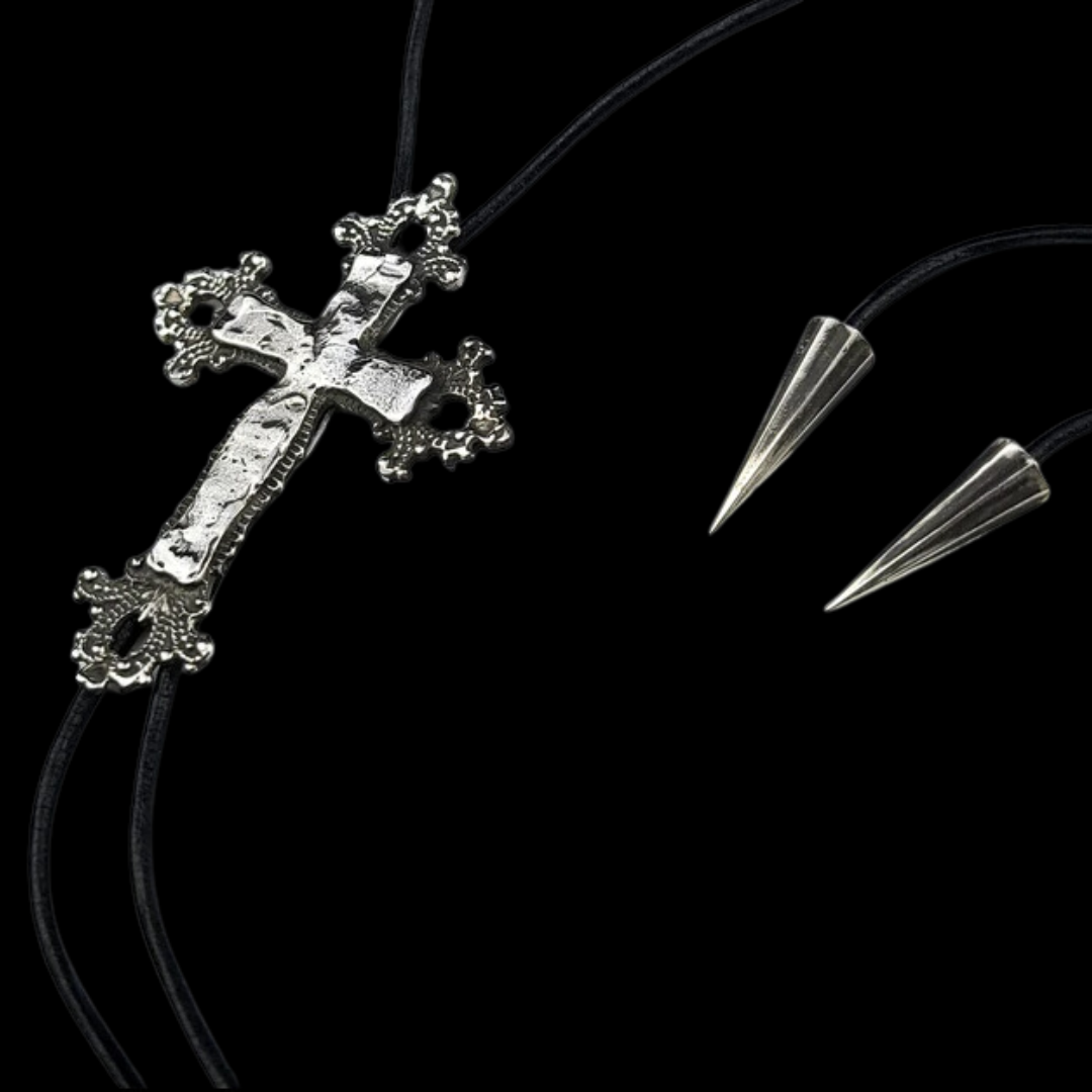 Baroque Cross String Bolo Tie