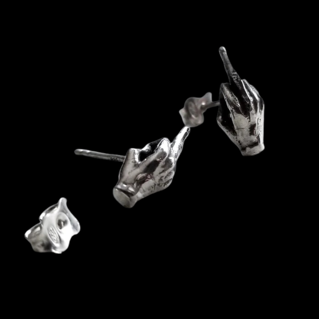 Middle Finger F**k You Earrings - Inchoo Bijoux