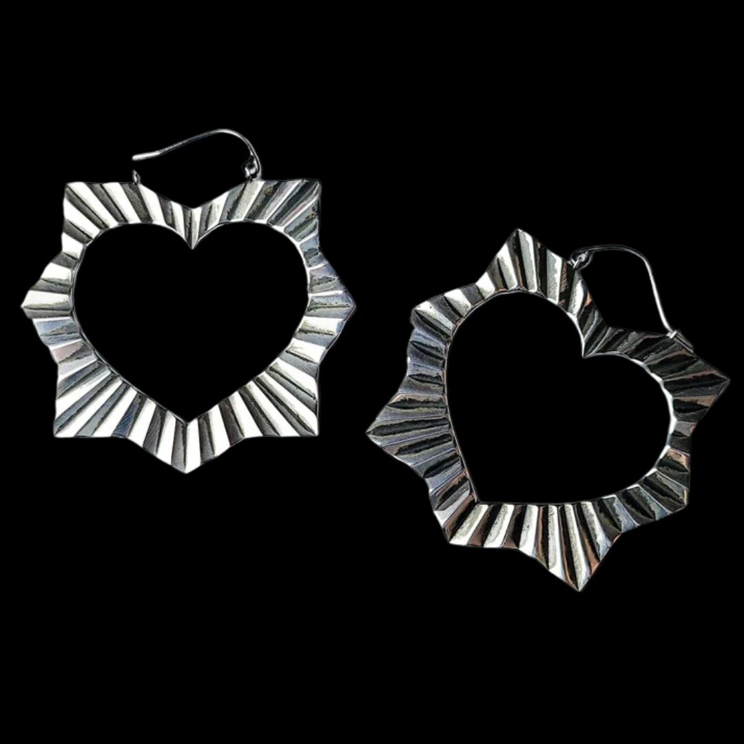 Big Open Sacred Heart Earrings - Inchoo Bijoux