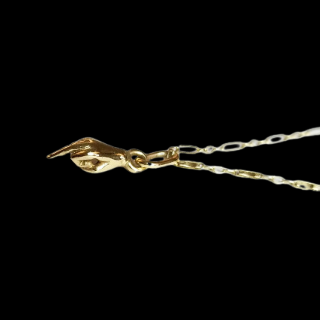 10K - 14K Yellow Gold Middle Finger Pendant - Inchoo Bijoux