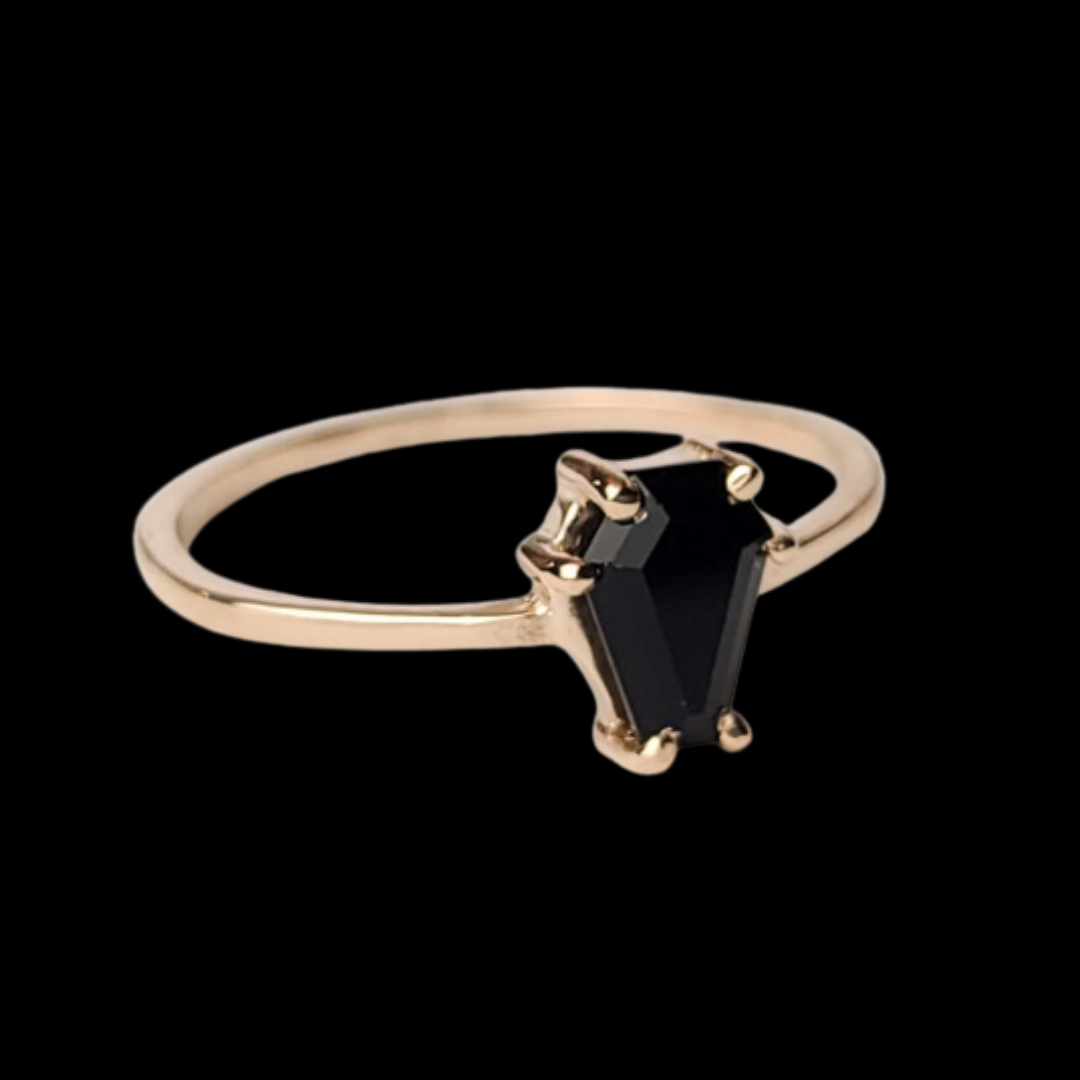Small Coffin Solid Gold Ring (5x7)  - Rose Gold Gold & Color Options - Inchoo Bijoux