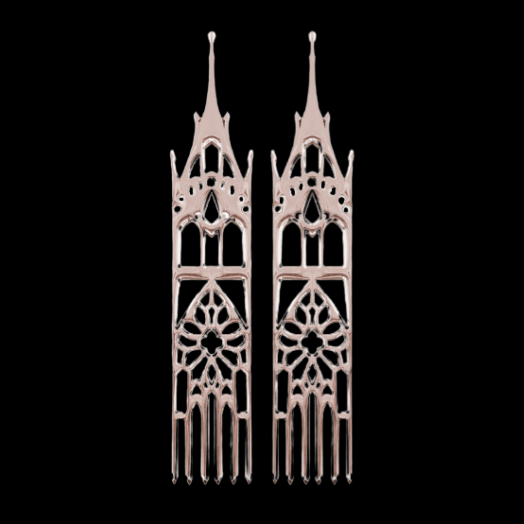 Moon Cathedral Temple Earrings - Gold Options