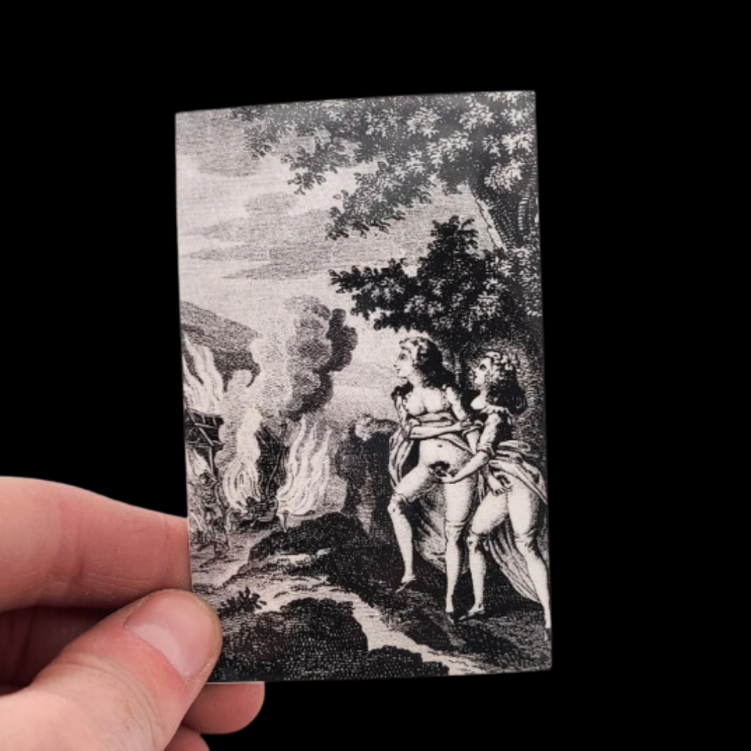 2 Girls Watching the Village Burn while Holding Clits - Marquis de Sade Vinyl Sticker