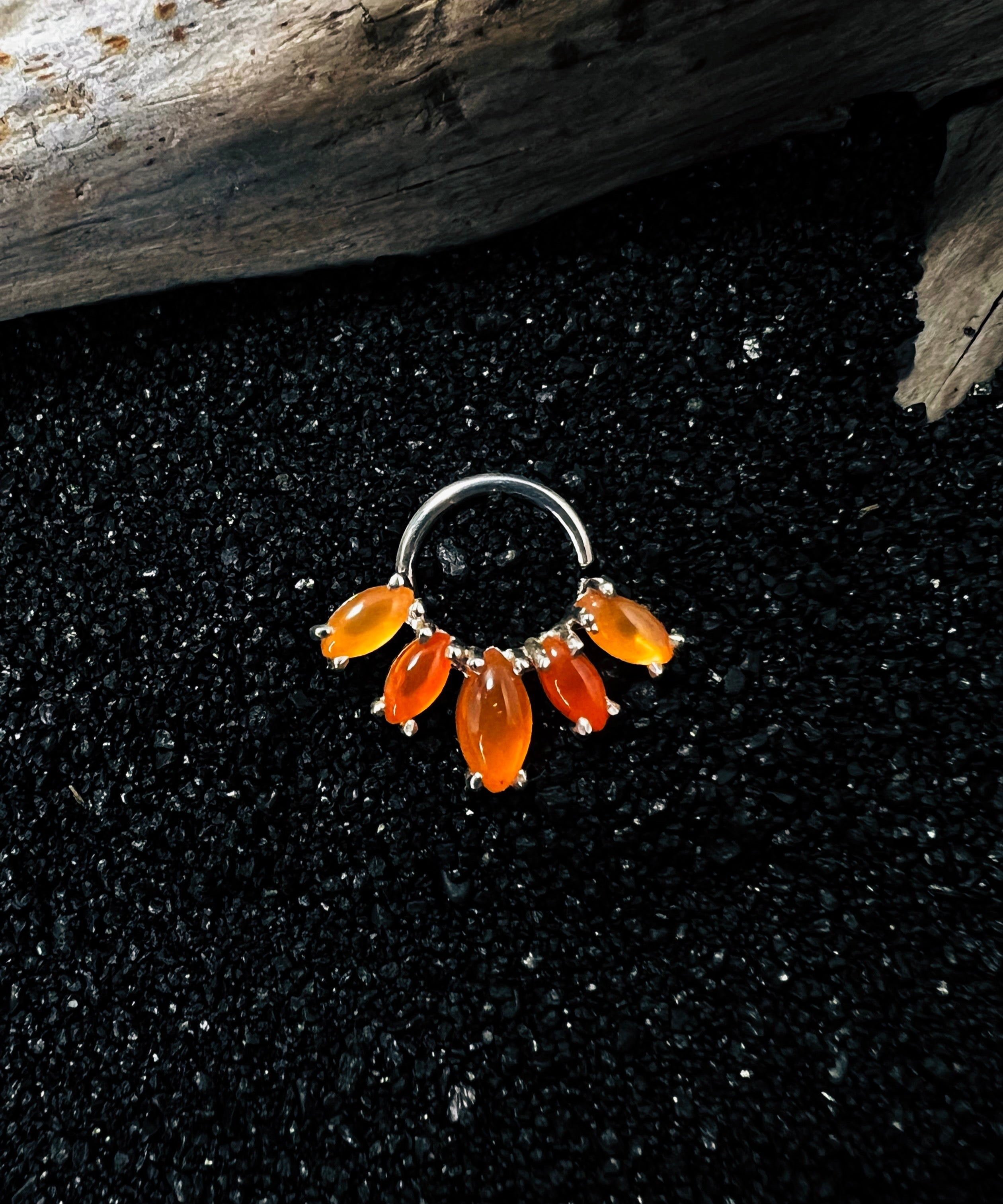 Orange Carnelian Marquise Septum Piercing