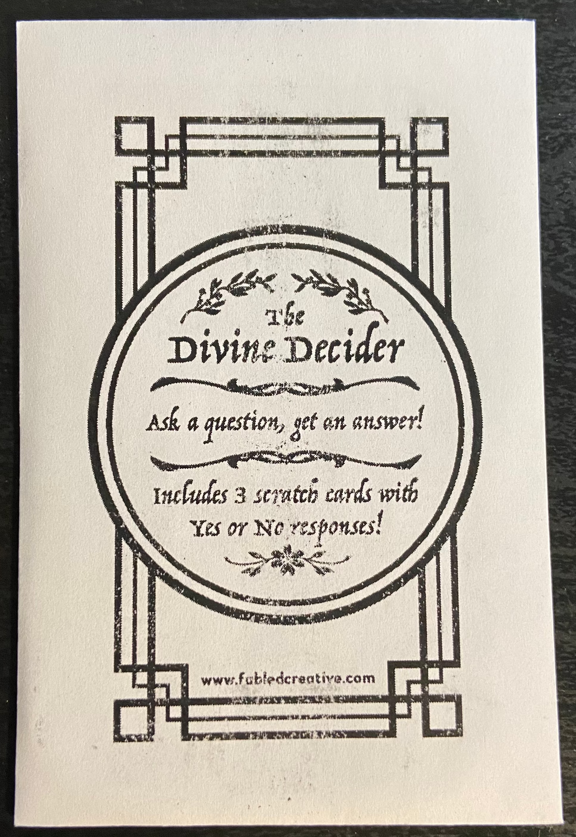 Decideur divin - 3 scratch - Divine decider