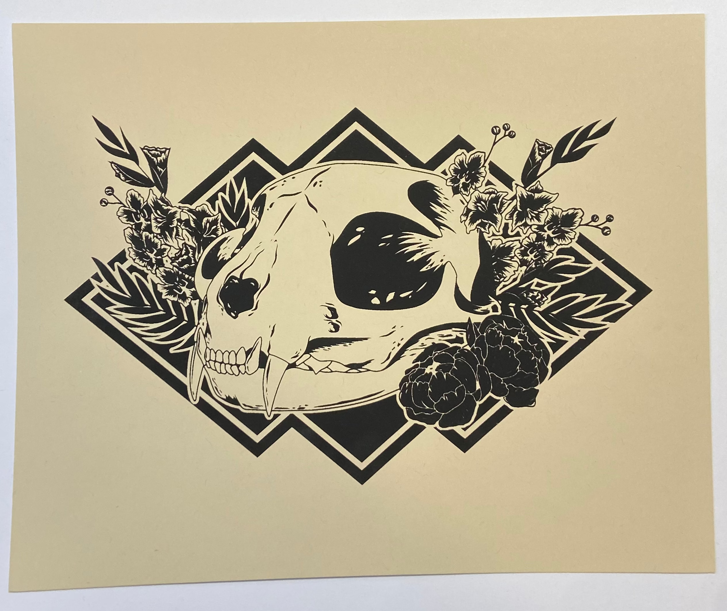 Imprime - Cat skull - print 8x10