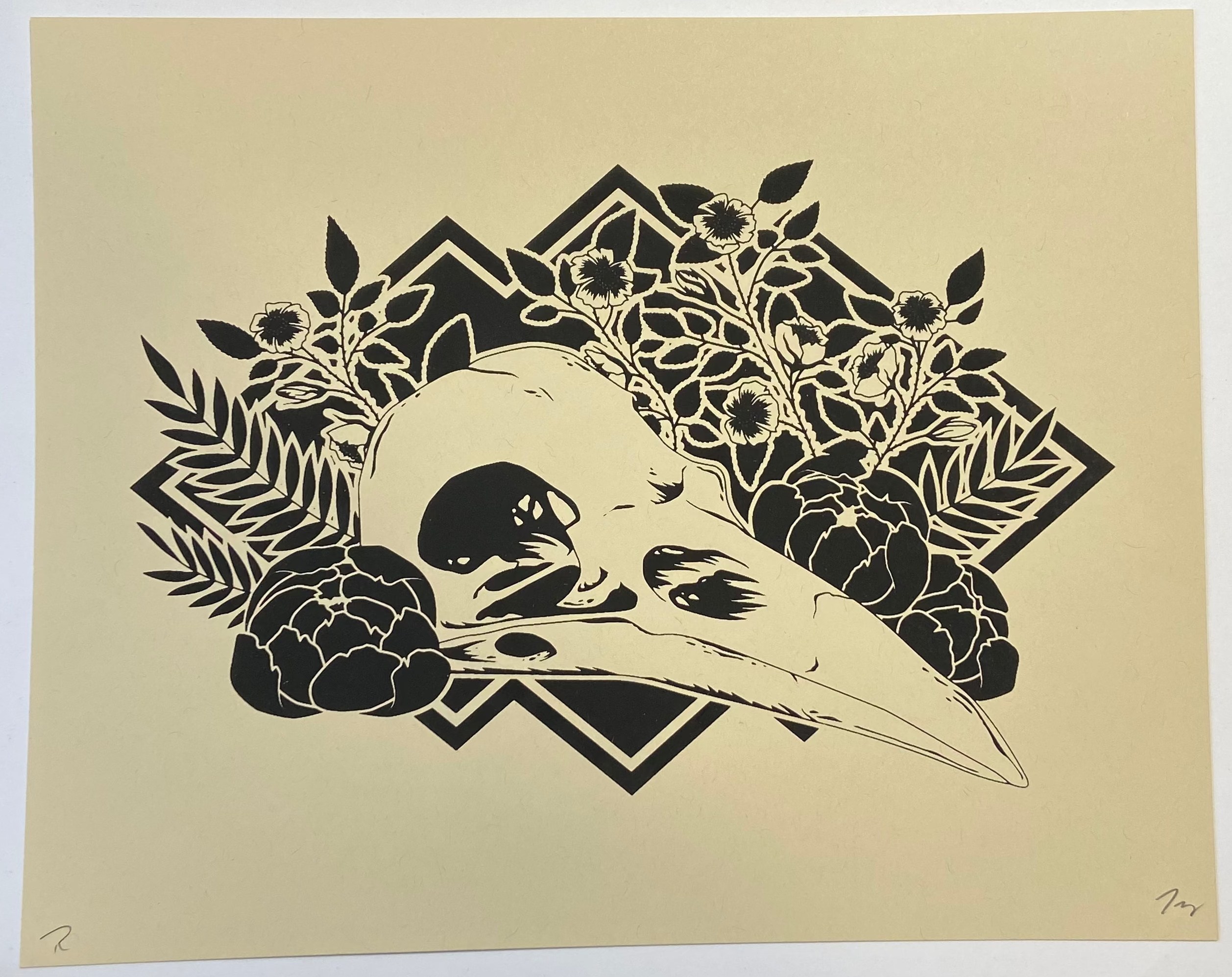 Imprime - Crow skull - print 8x10