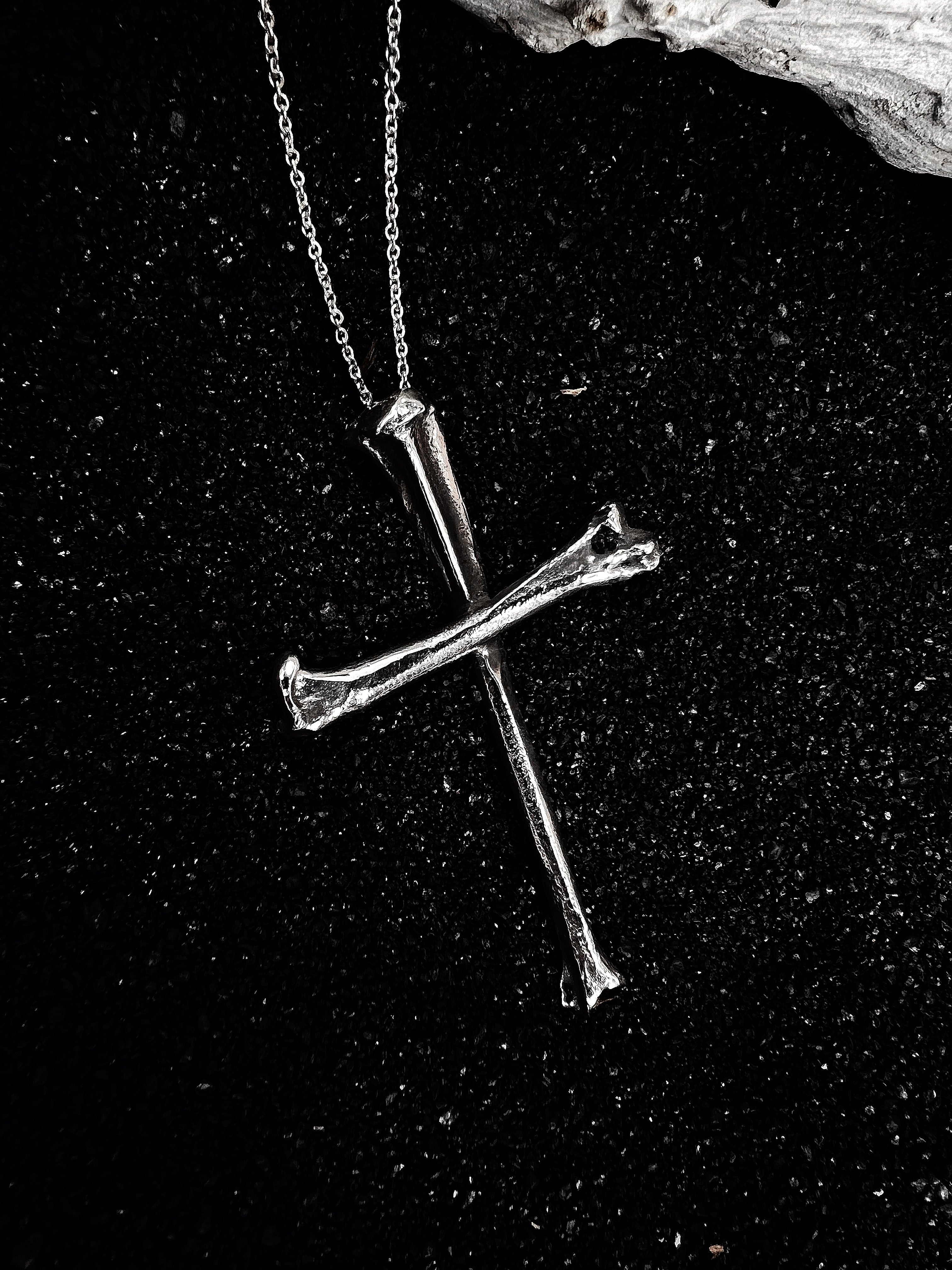 Heavy Bone Cross Pendant