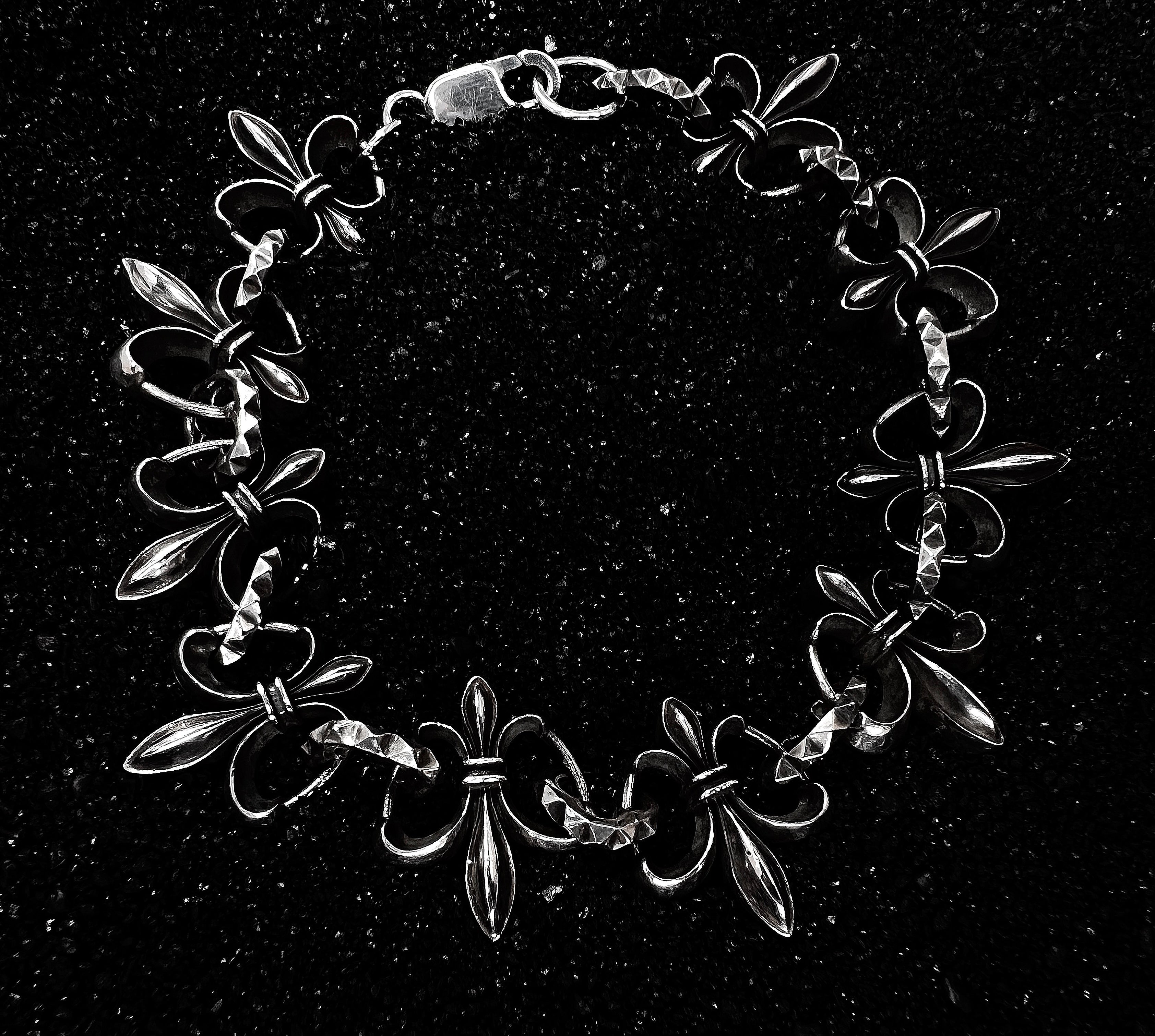 Heavy Rocker Fleur de Lys Bracelet
