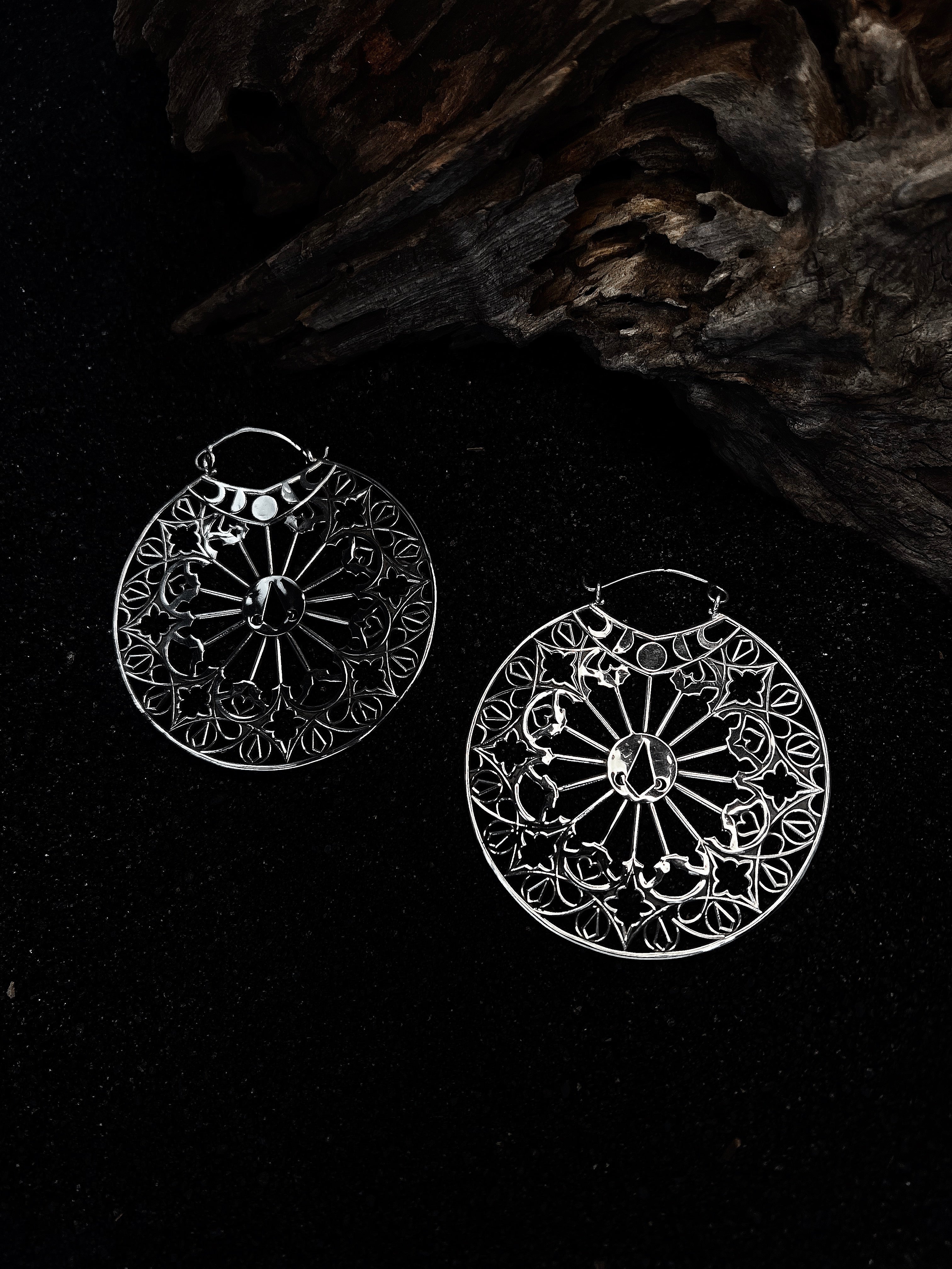 Big Stained Glass Hoop Earrings Statement
