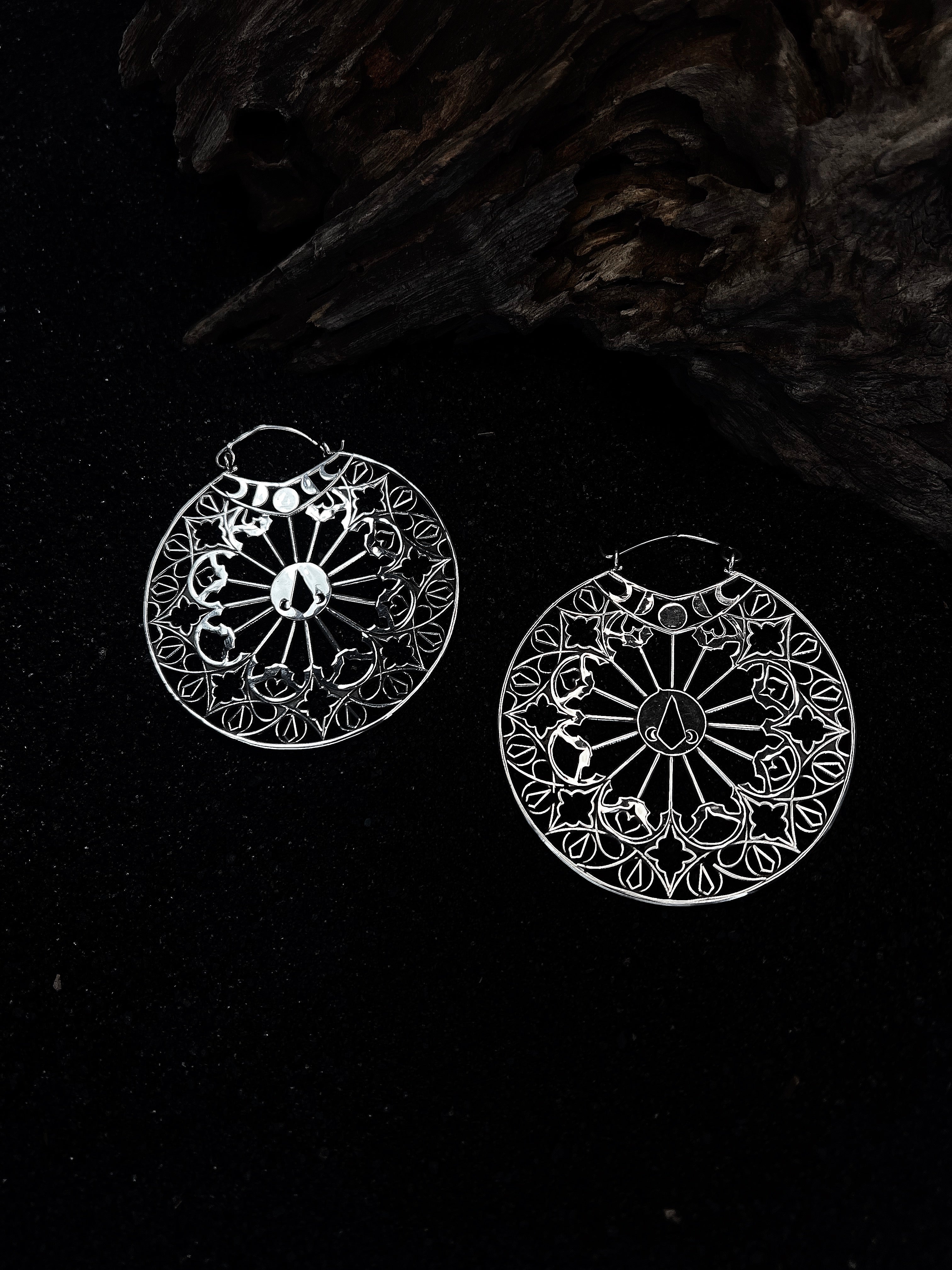 Big Stained Glass Hoop Earrings Statement