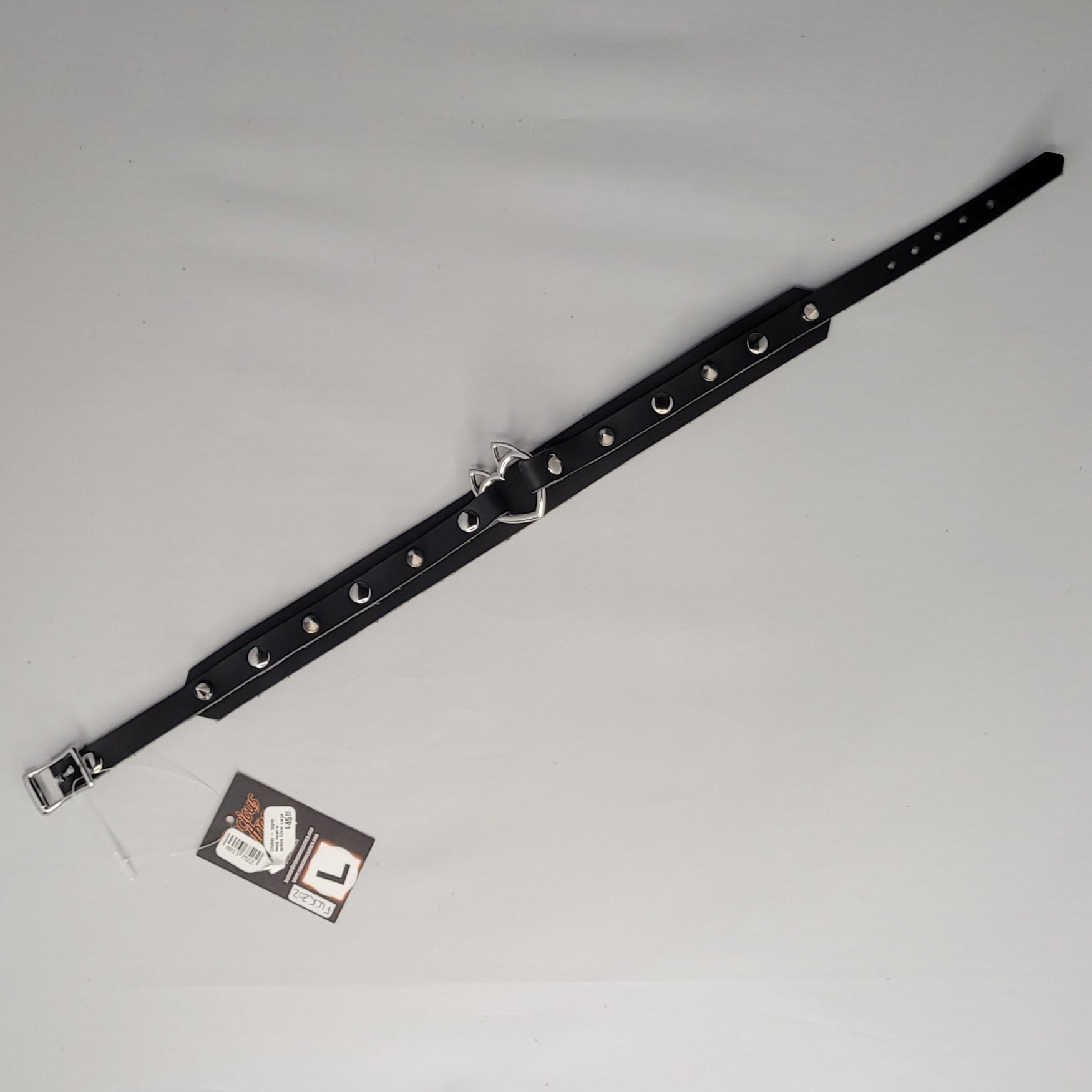 Choker - super fancy heart w spikes Silver Large - Full Double Silver Spikes (Cat Heart OR Simple Heart) LARGE