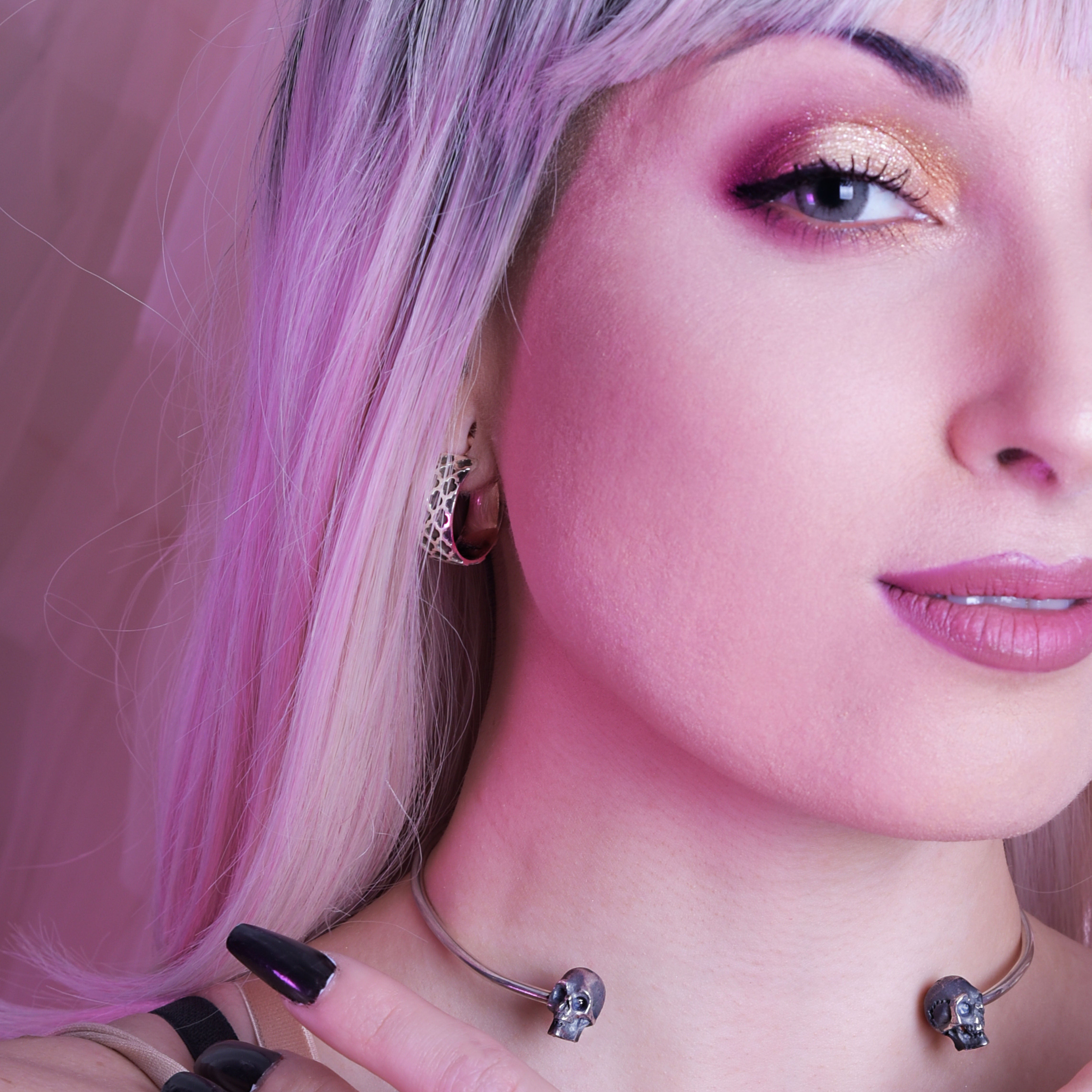 Solid Silver Skull Choker - Inchoo Bijoux