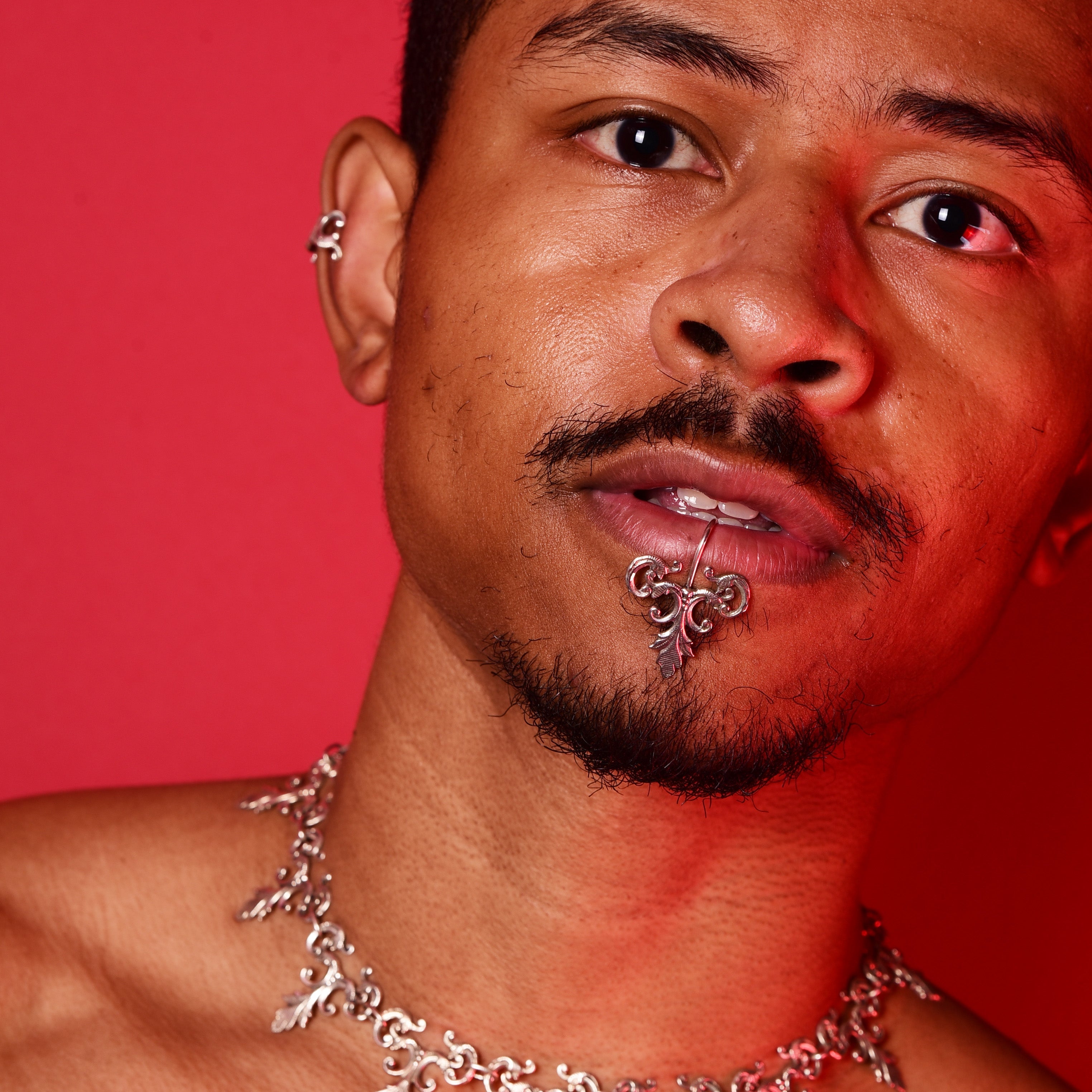 Ornate Baroque Fake Lip Ring - Inchoo Bijoux