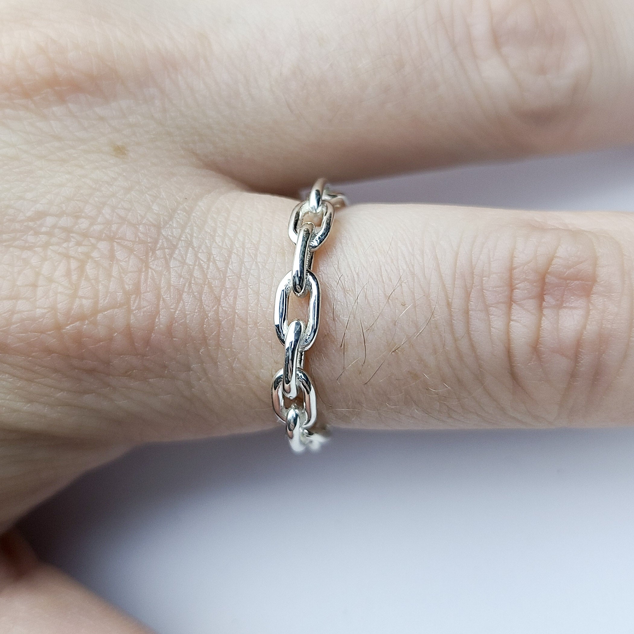 Thick Silver Chain Ring - Inchoo Bijoux