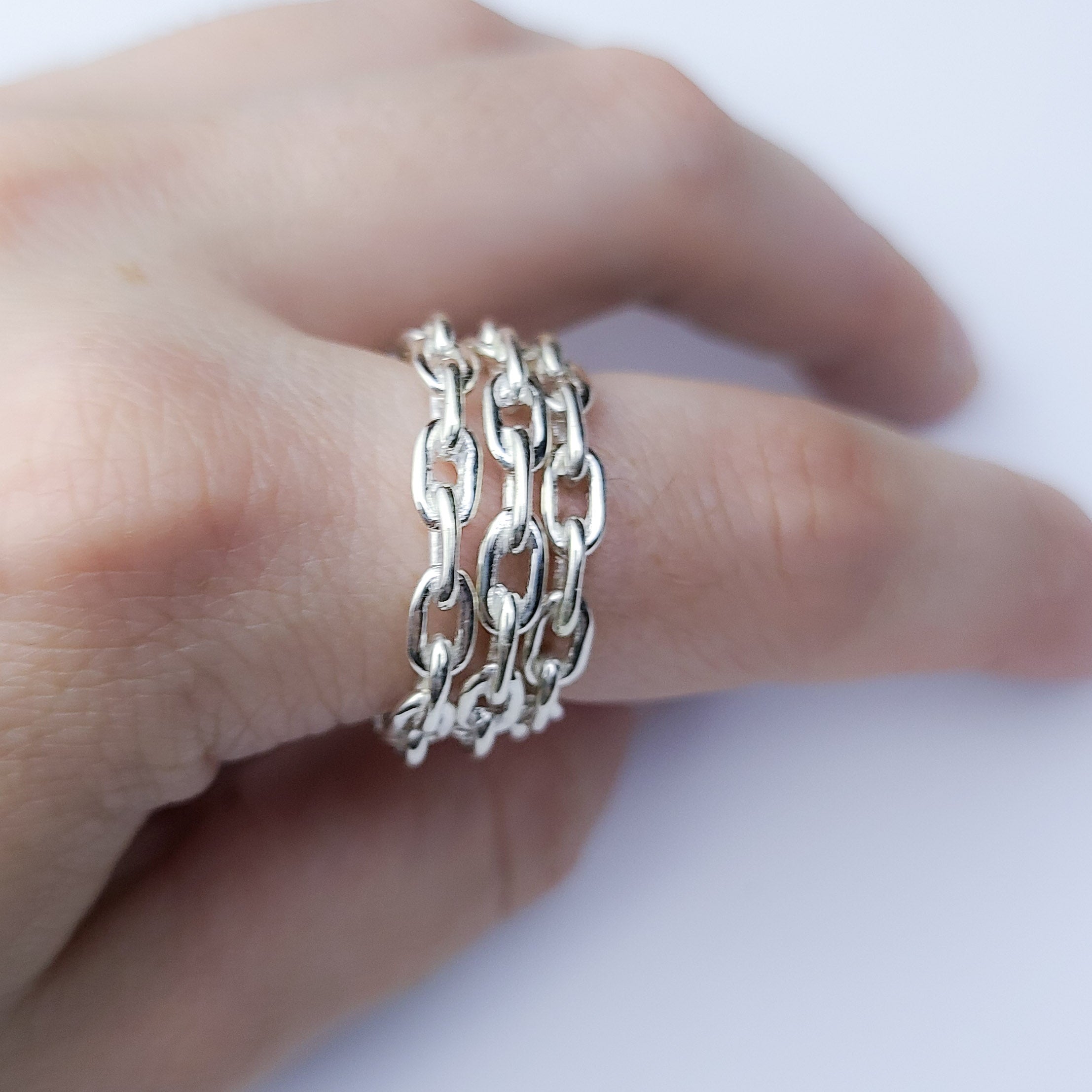 Thick Silver Chain Ring - Inchoo Bijoux