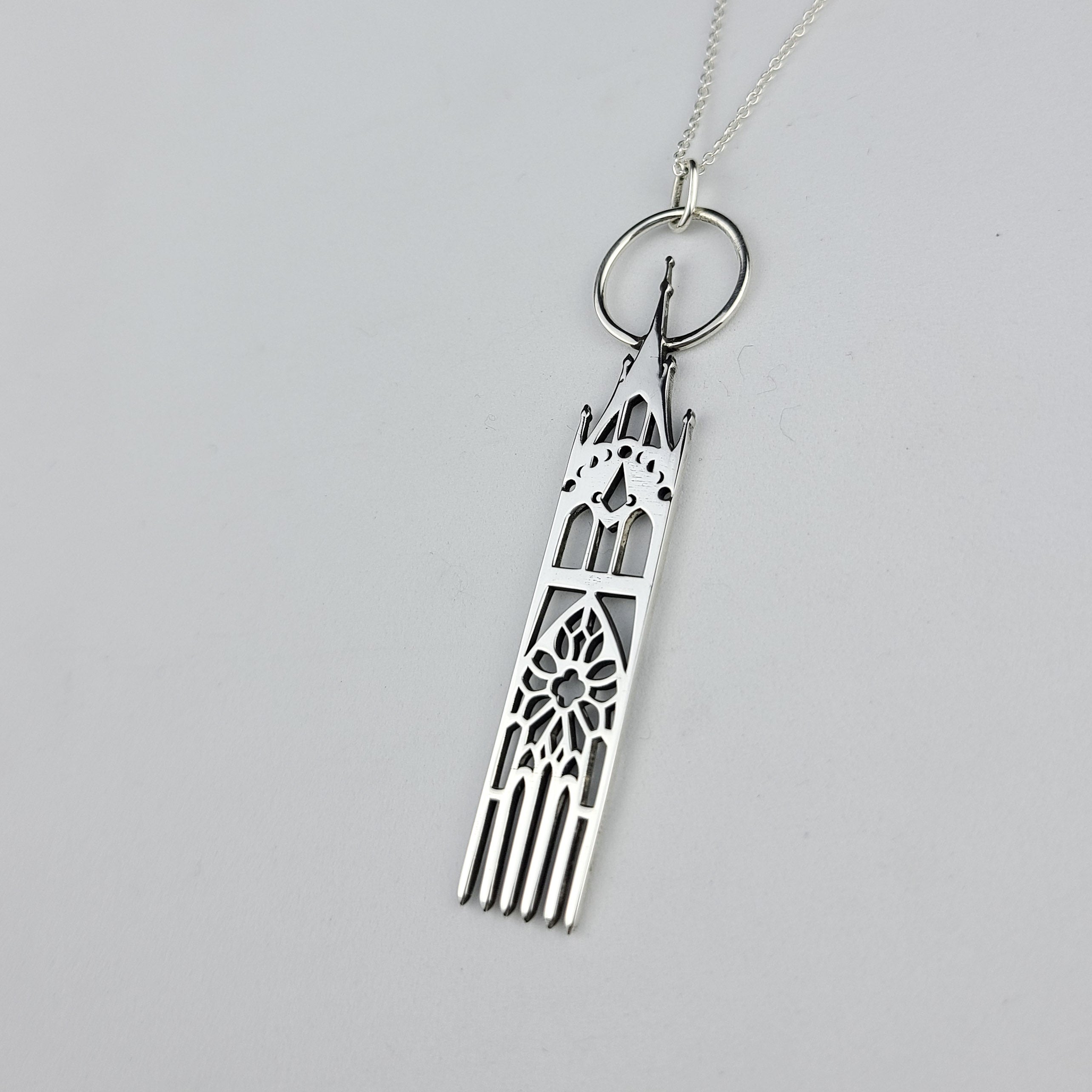 Silver Moon Goddess Cathedral Pendant - Inchoo Bijoux