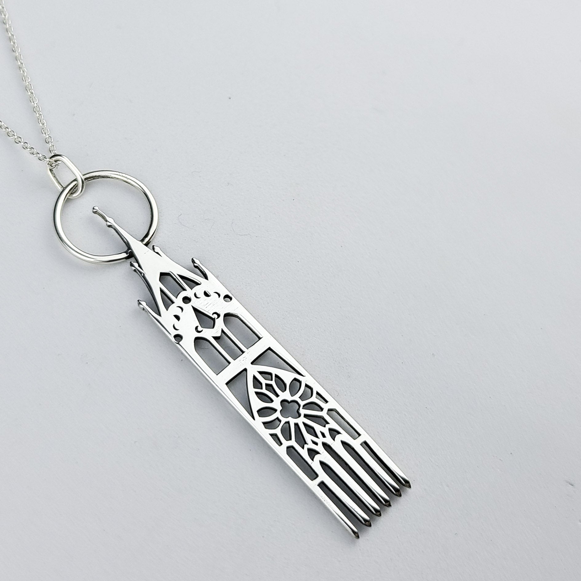 Silver Moon Goddess Cathedral Pendant - Inchoo Bijoux