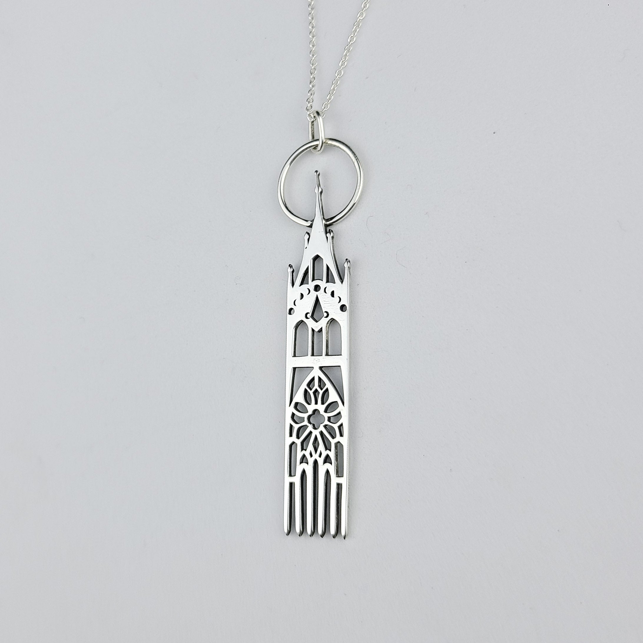 Silver Moon Goddess Cathedral Pendant - Inchoo Bijoux