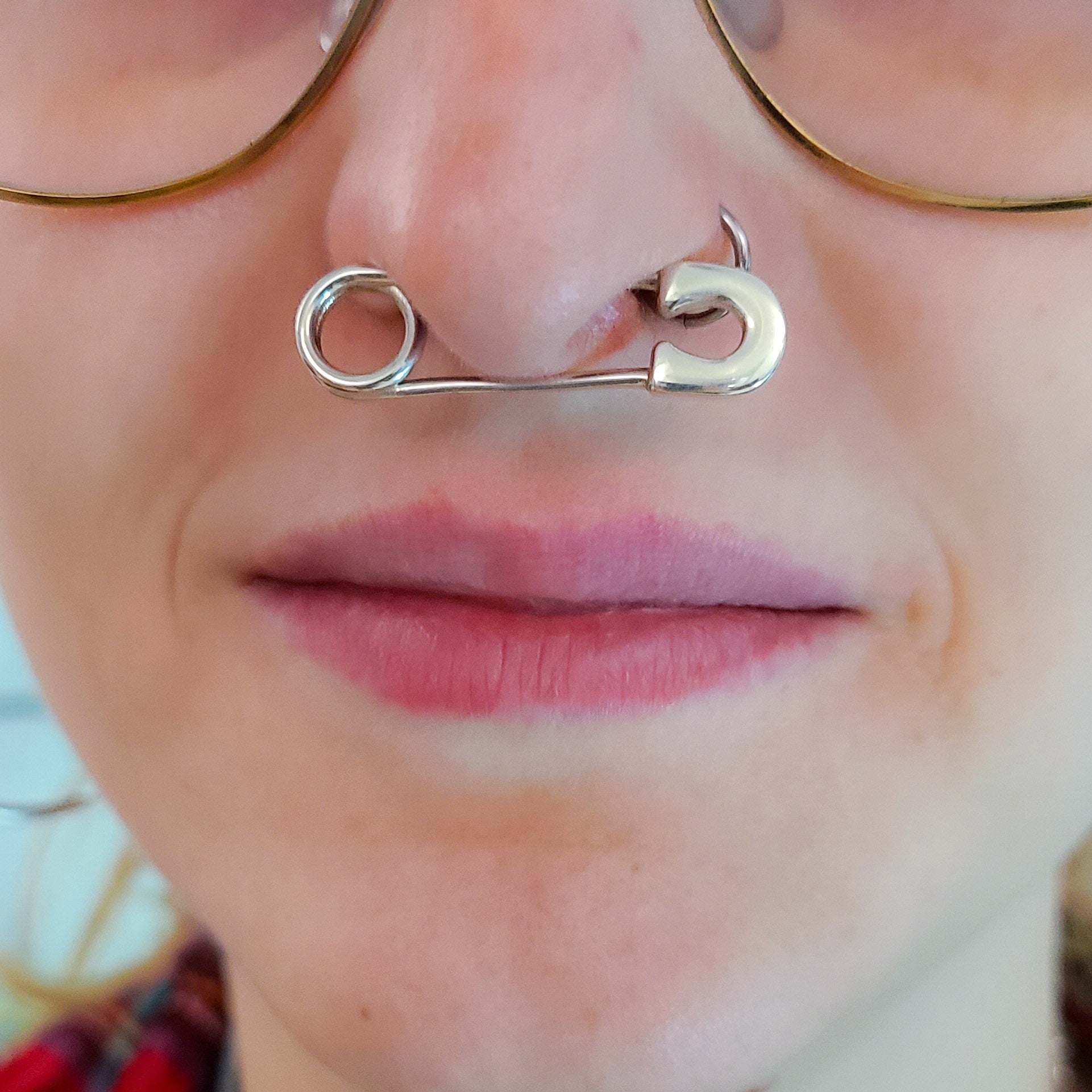 Safety Pin Septum - Cartillage Piercing