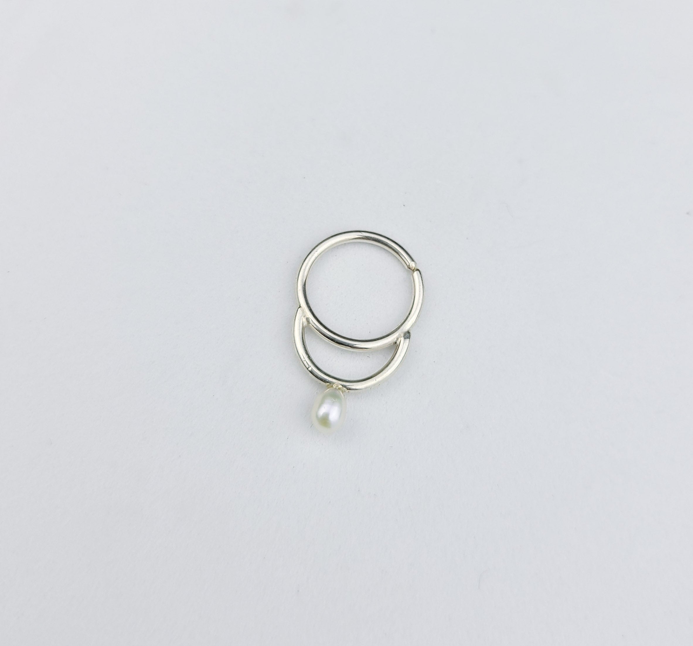 White Pearl Septum Ring - Inchoo Bijoux