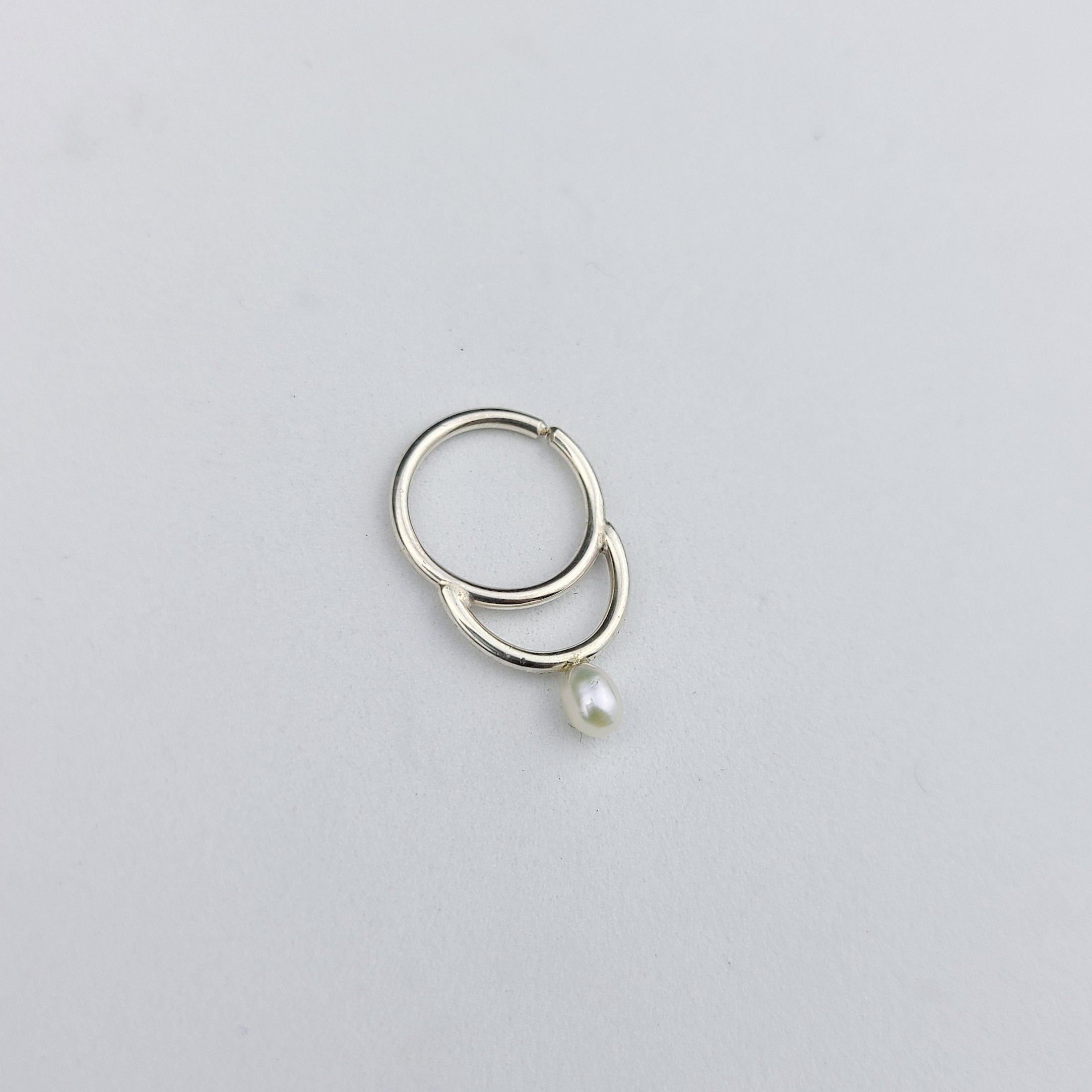White Pearl Septum Ring - Inchoo Bijoux