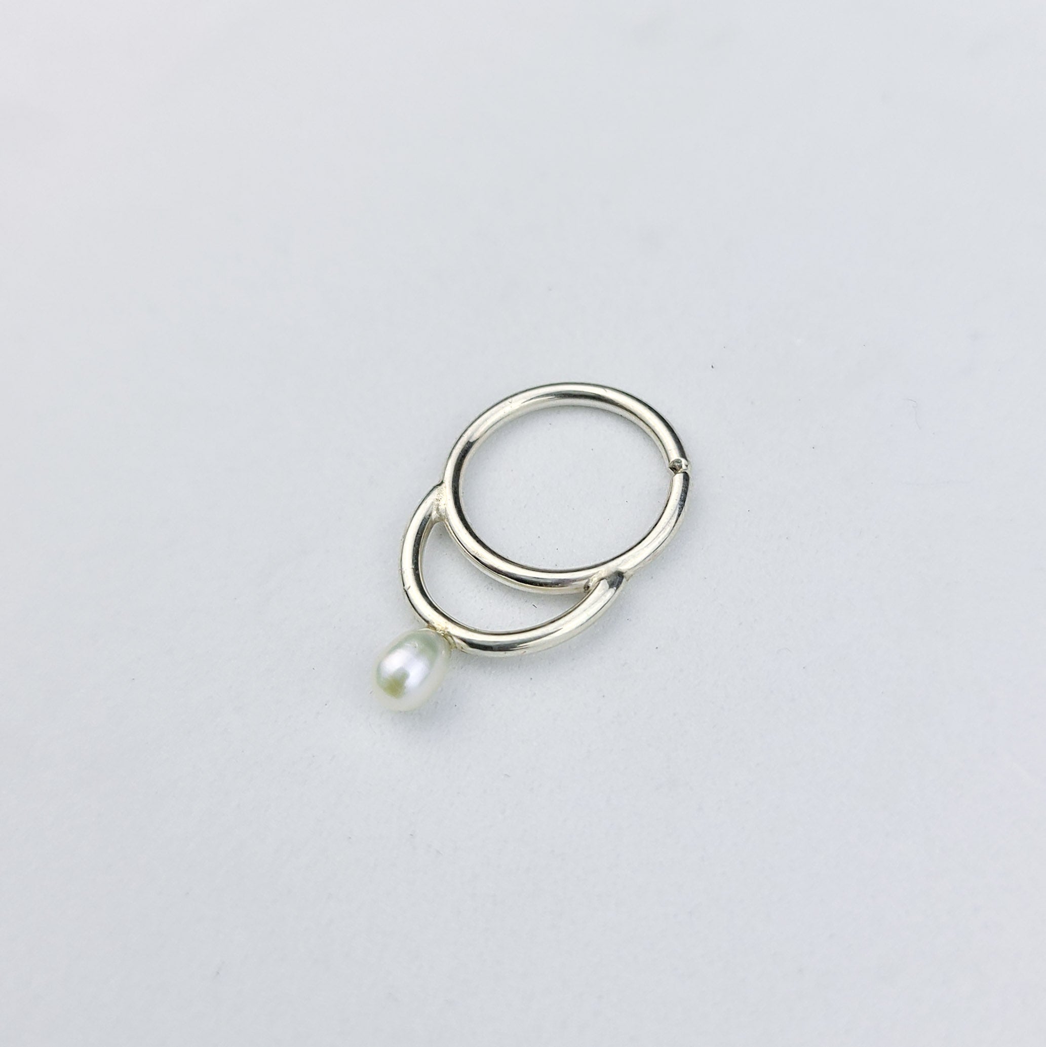 White Pearl Septum Ring - Inchoo Bijoux