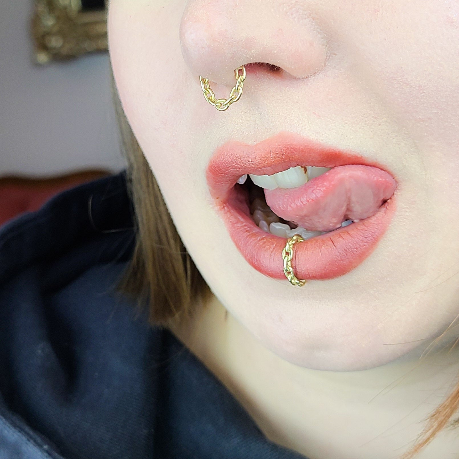 Chain Lip Cuff - Gold Options