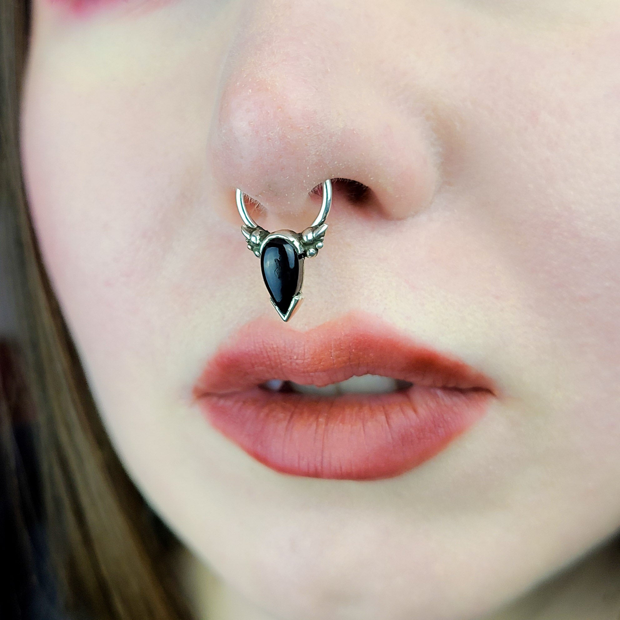 Black Onyx Tear Drop Magical Girl Septum