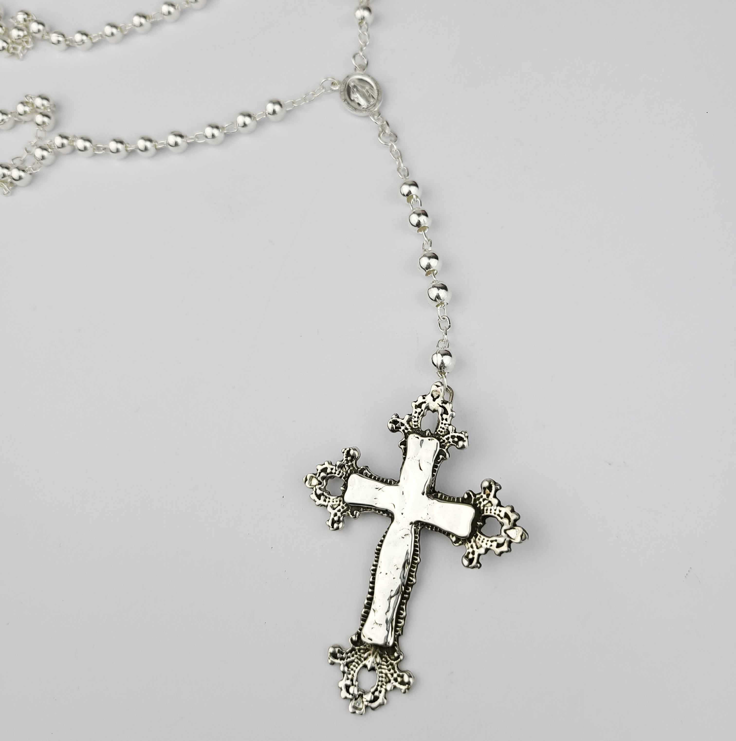 Baroque Cross Massive Rosary Necklace