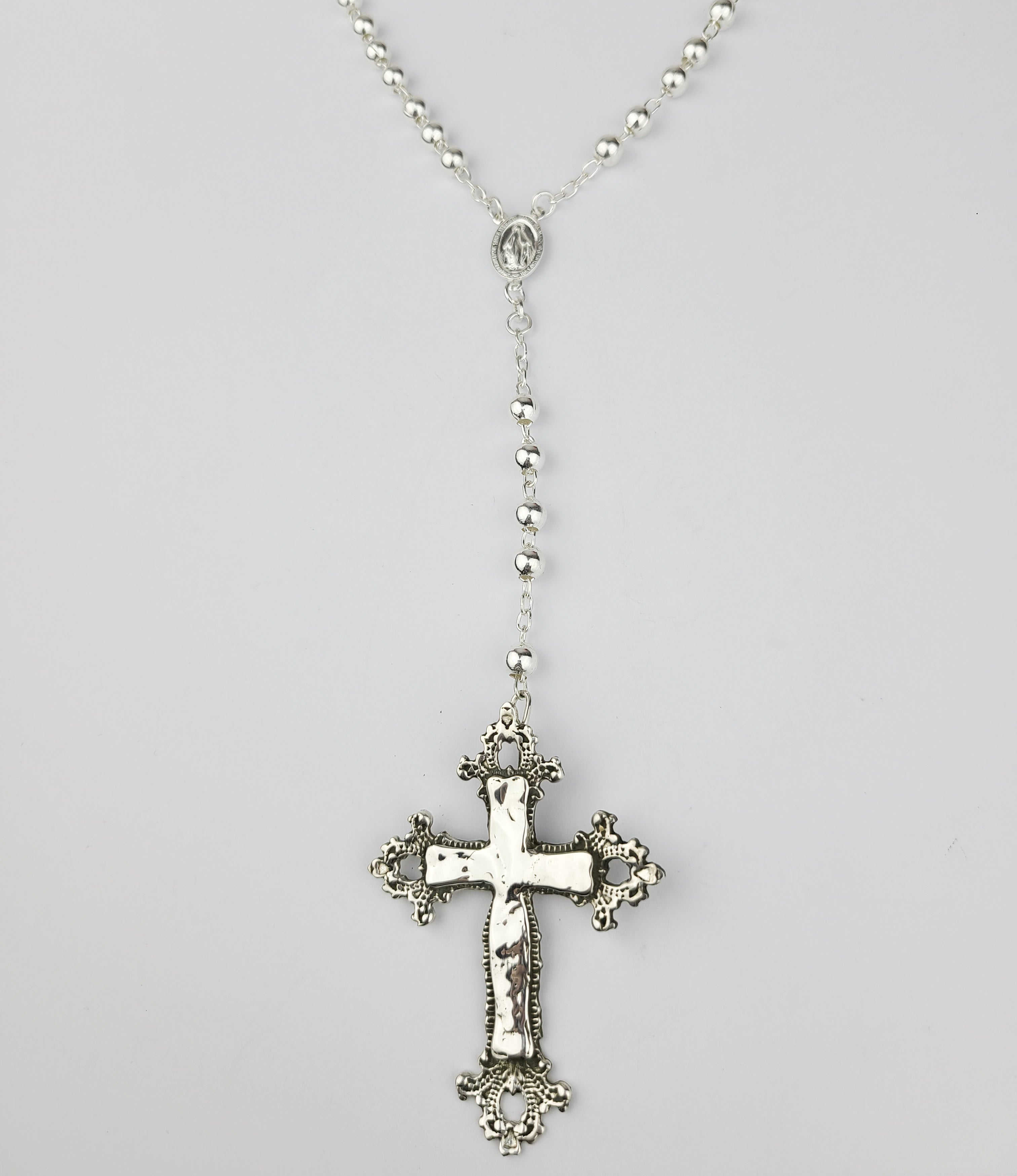 Baroque Cross Massive Rosary Necklace