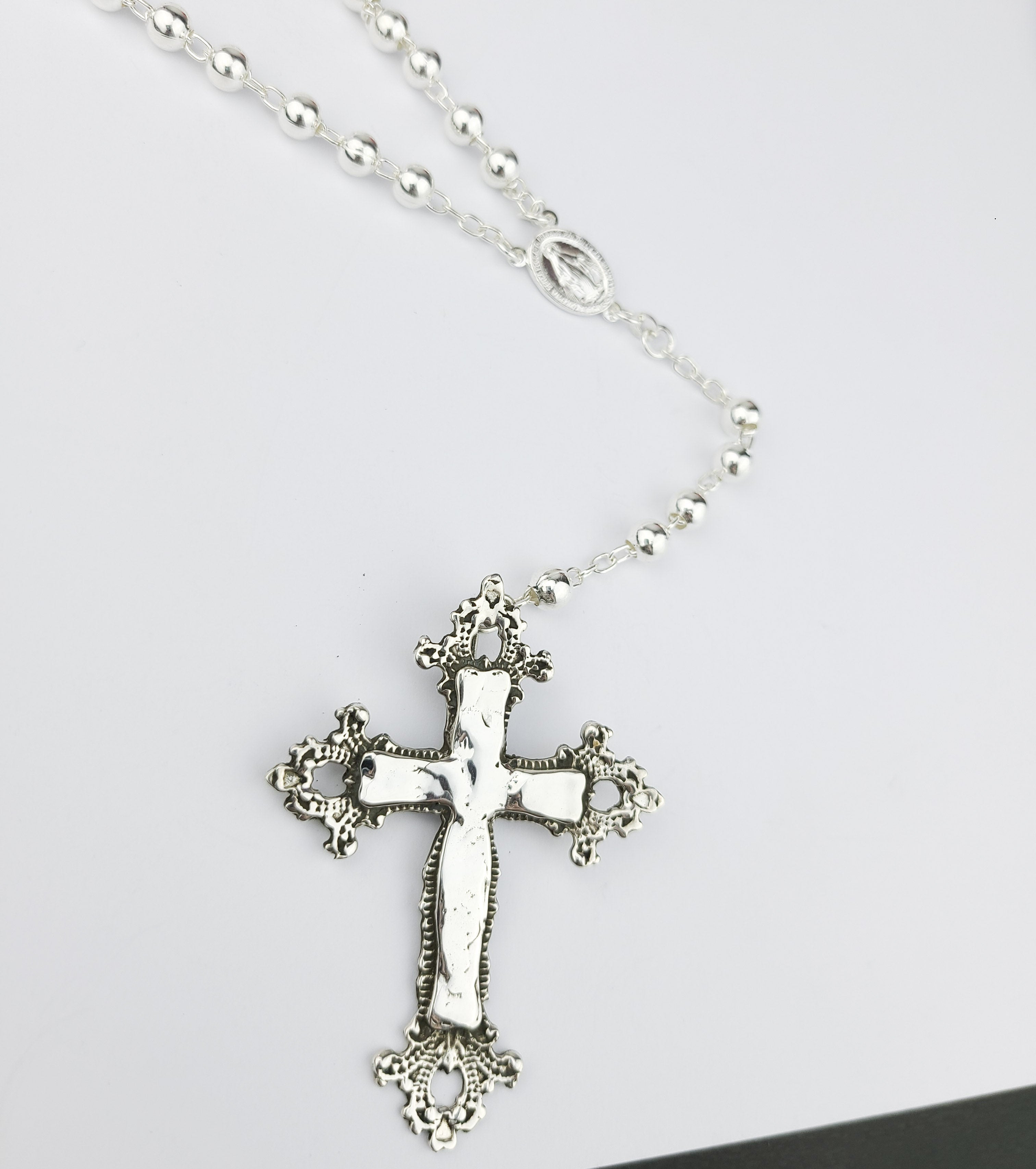 Baroque Cross Massive Rosary Necklace