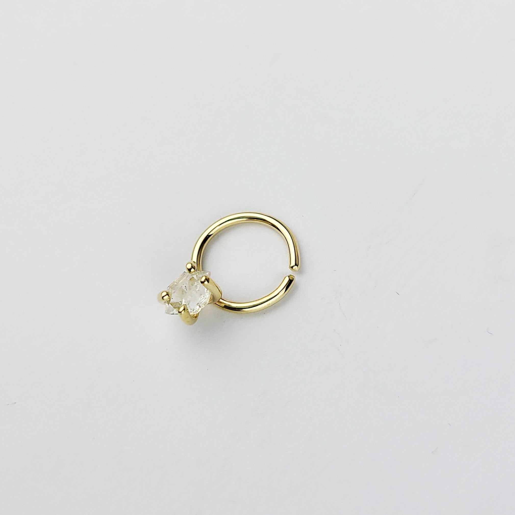 Herkimer Diamond Septum Piercing - Gold Options